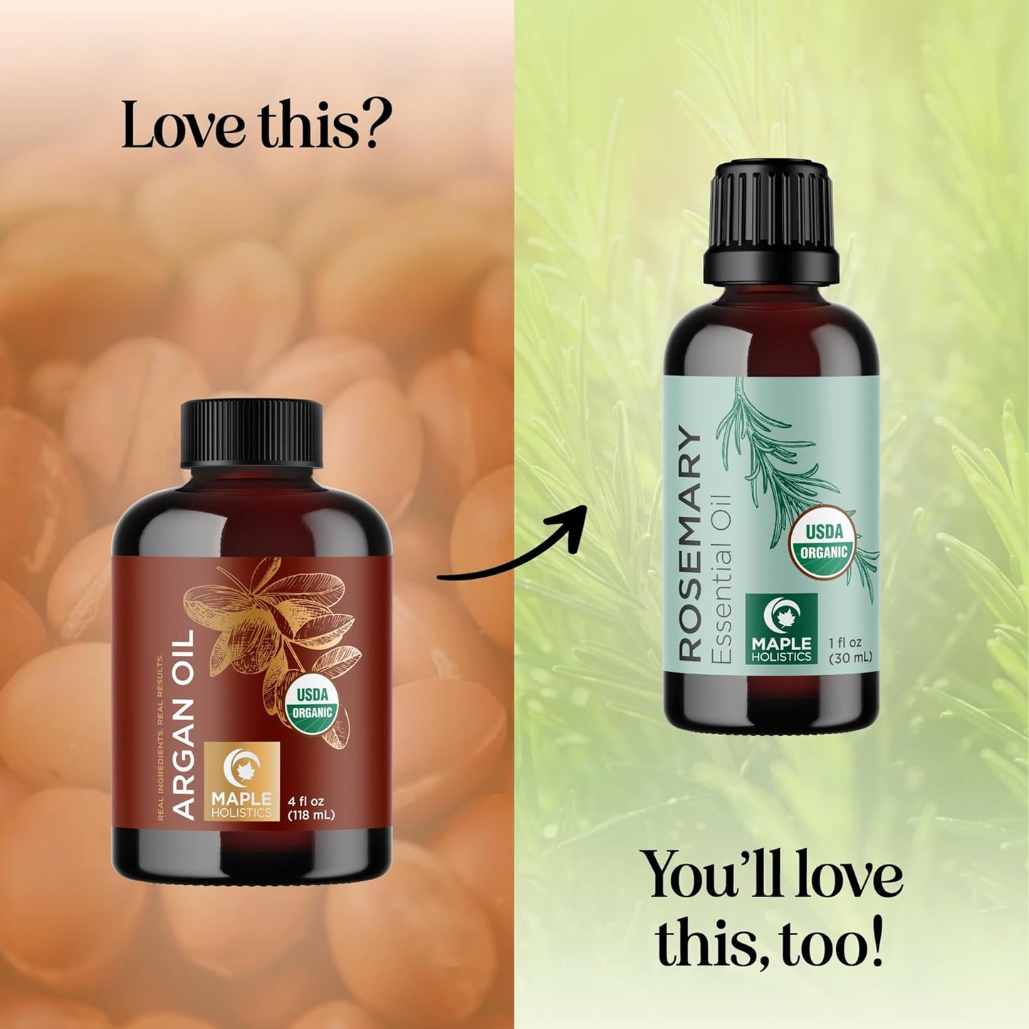 Certified Organic Argan Oil for Hair Skin & Nails - 100% Pure Moroccan Argan Oil Organic Cold Pressed and Unrefined - Fast Absorbing Hair Body and Face Moisturizer plus Beauty DIYs (4 Fl Oz)