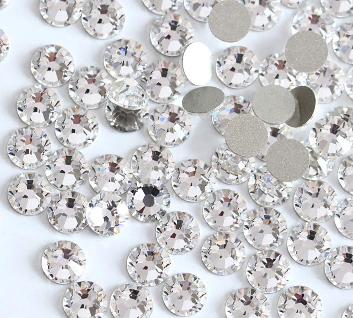 Rhinestones flat back gems round DIY decorative Nail Face and apparel accessories ss3-20 mix size(1440pcs crystal)