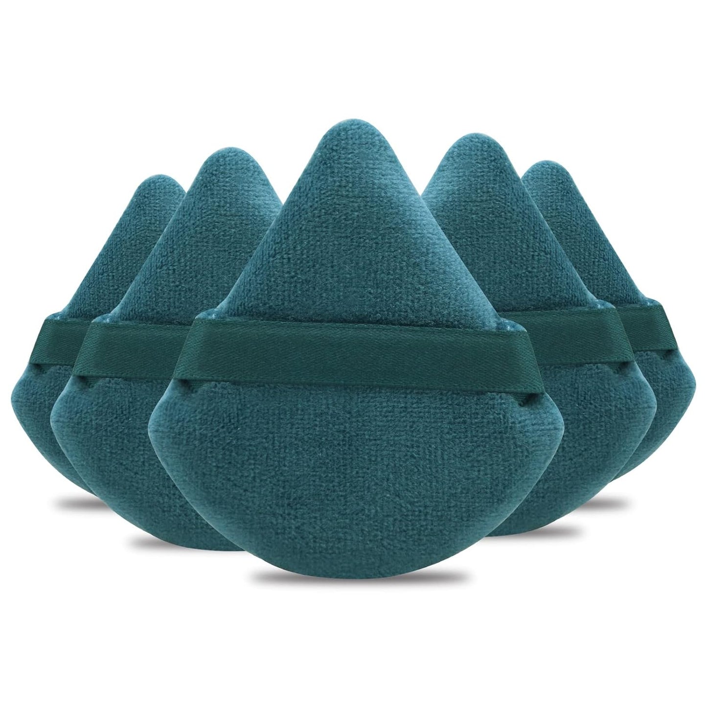 Powder Puffs Daubigny 6 Pieces Powder Puff Face Soft Triangle Makeup Puff for Loose Powder Mineral Powder Body Powder Velour Cosmetic Foundation Blender Sponge Beauty Makeup Tools(Peacock Blue)