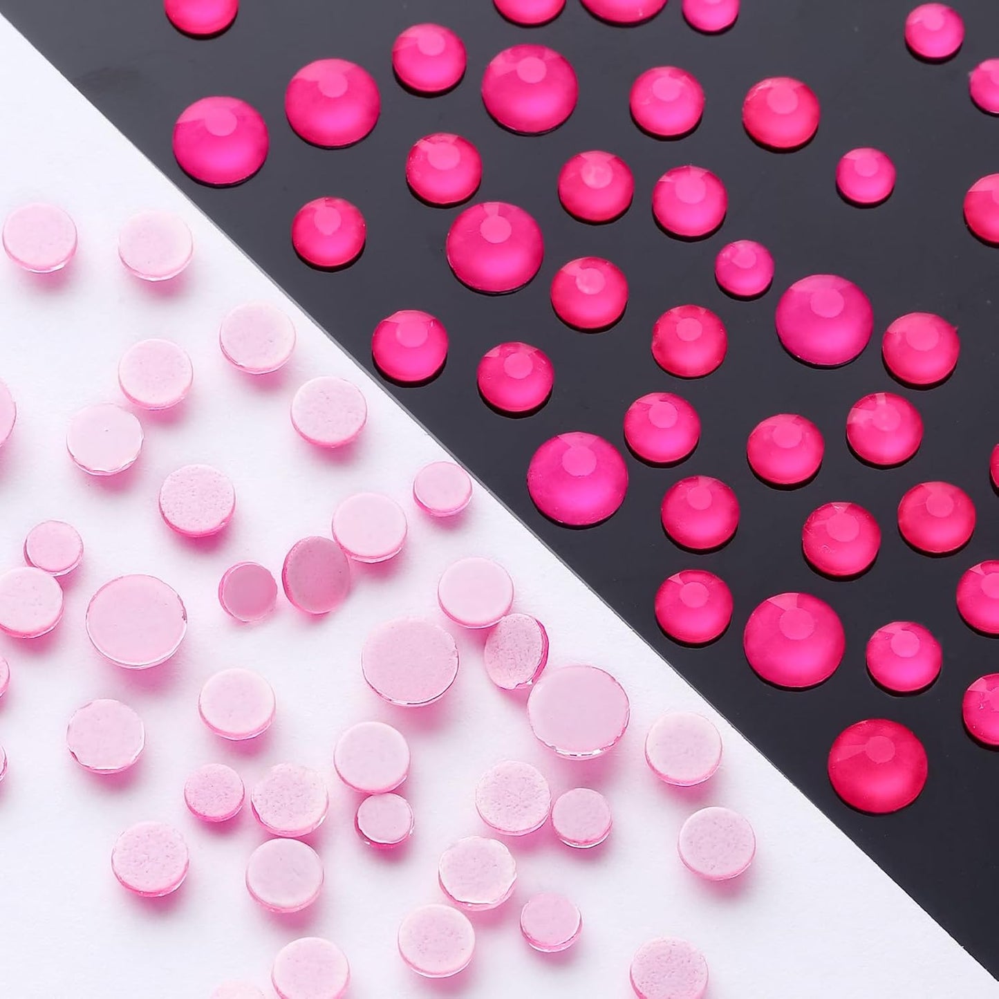 Neon Rose Flatback Rhinestones, Glass Rhinestones for Nail Art and Craft, Glue Fix, Loose Crystal Gemstones(Neon Rose, SS6, 1440pcs, 1.9-2.0mm)