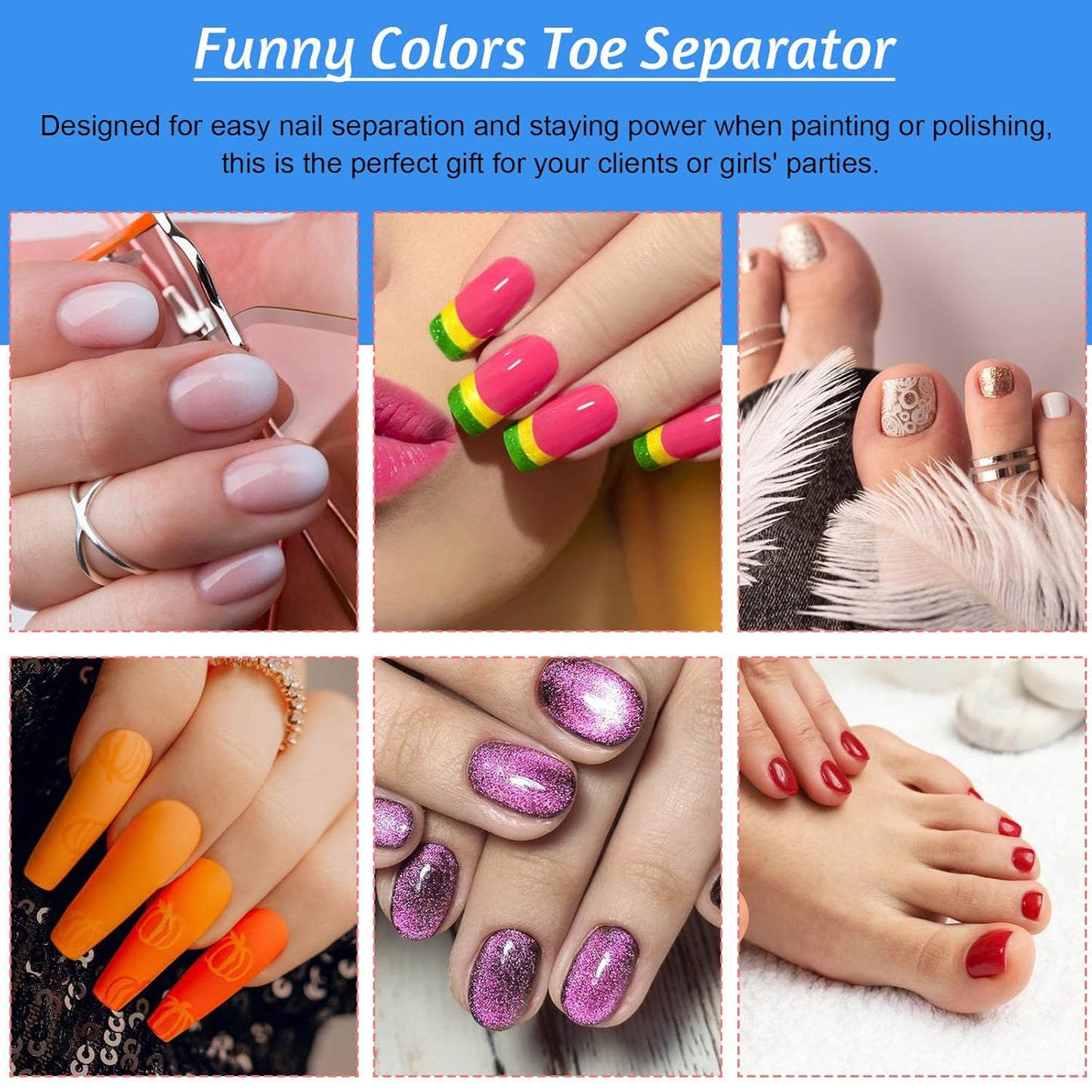 1000 Pcs Individual Toe Separators, Soft Toe Spacers for Pedicures Comfortable Finger Dividers for Manicure Feet Nail Toenails Art Painting Polish Spa