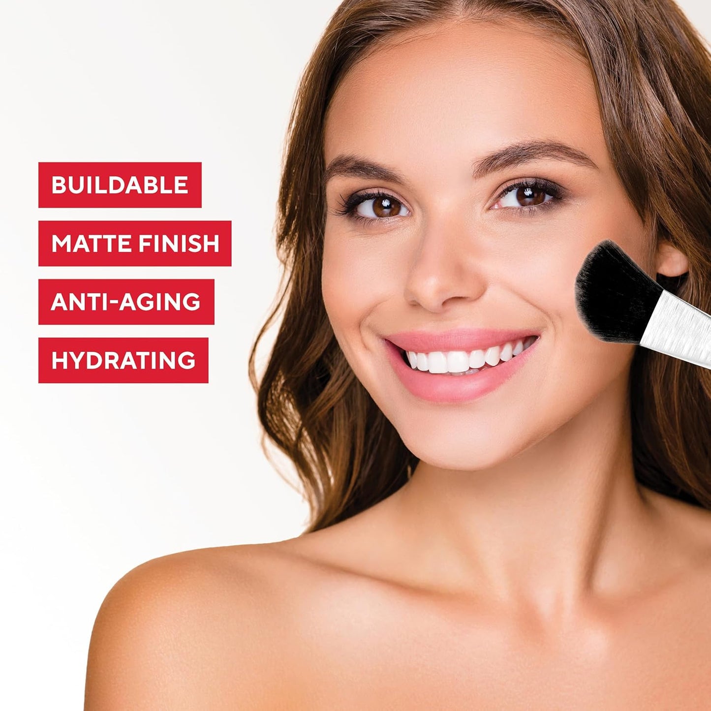 Mirabella Invincible Pure Pressed Powder Foundation - Buildable Mineral Makeup & Blurring Setting Powder for All Skin Types - HD Matte Finishing - Medium M10