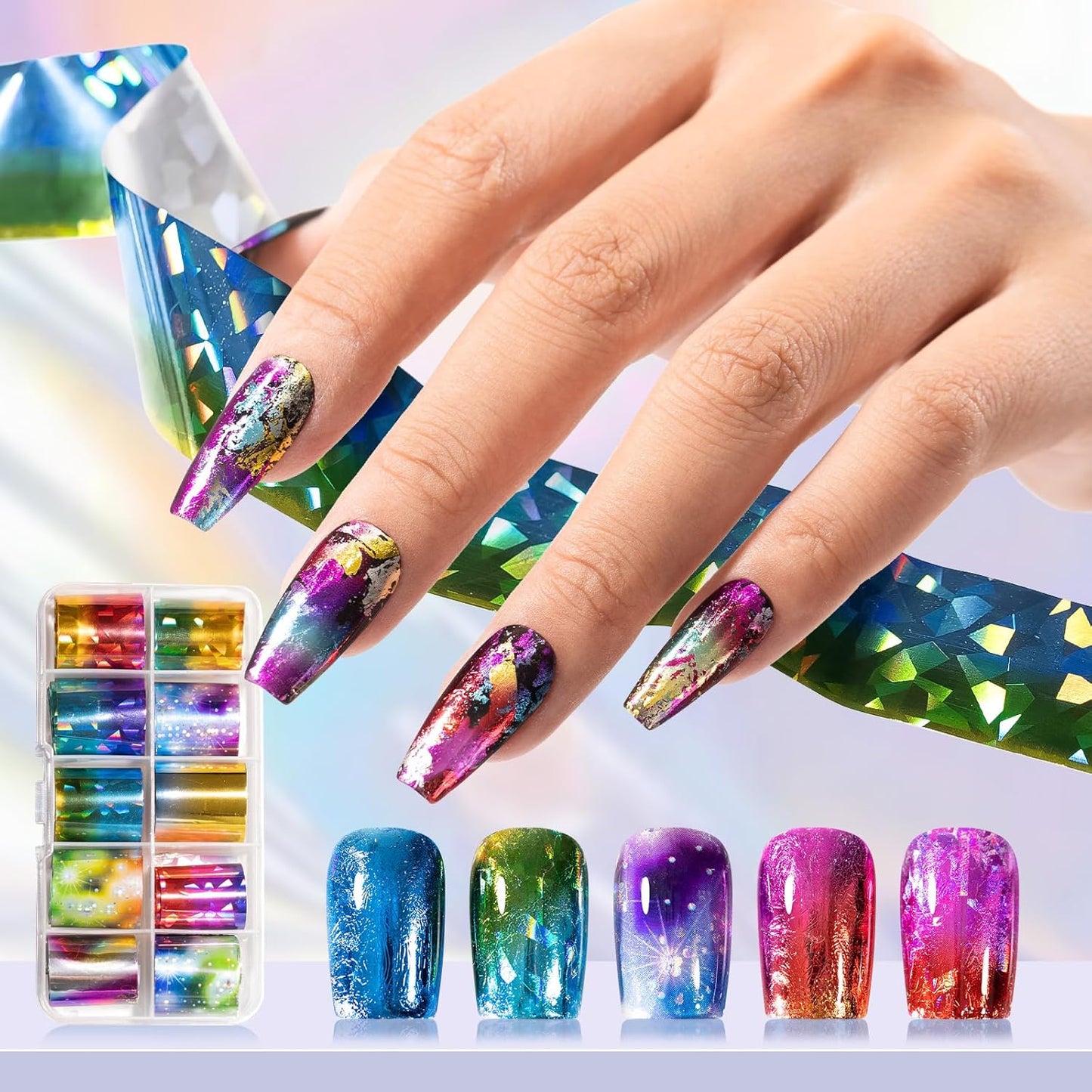 GELLEN 18ml Nail Foil Glue Gel, Foil Transfer Gel for Nails Stickers, Nail Foils Transfer Nail Art Glue Gel Nail Polish, Complete Clear Transferred Pattern, Easy Work at Home, Non-toxic, Hema Free