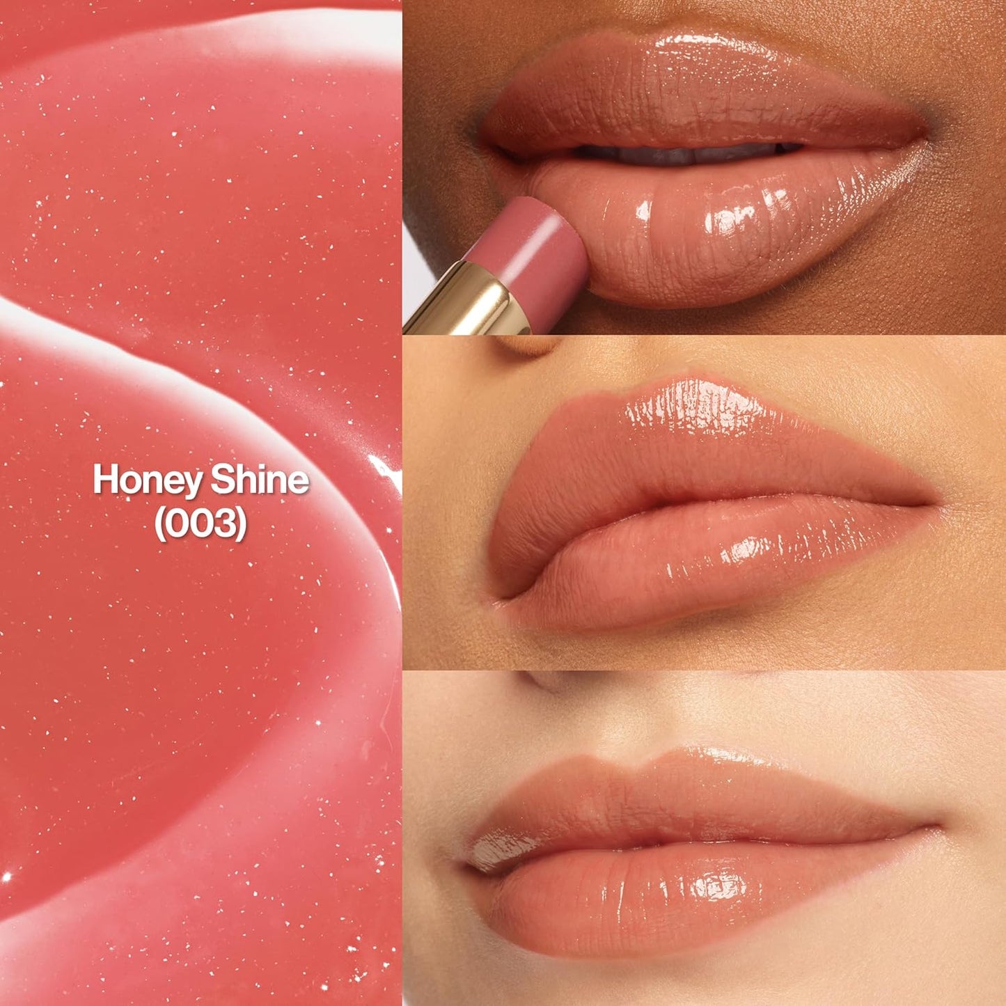 REVLON Super Lustrous Glass Shine Balm Gift Set, 3-Piece, Lipstick Multipack, Hydrating Tinted, Sheer Glossy Finish, 003 Honey Shine, 008 Rum Raisin, 006 Girly Swirly