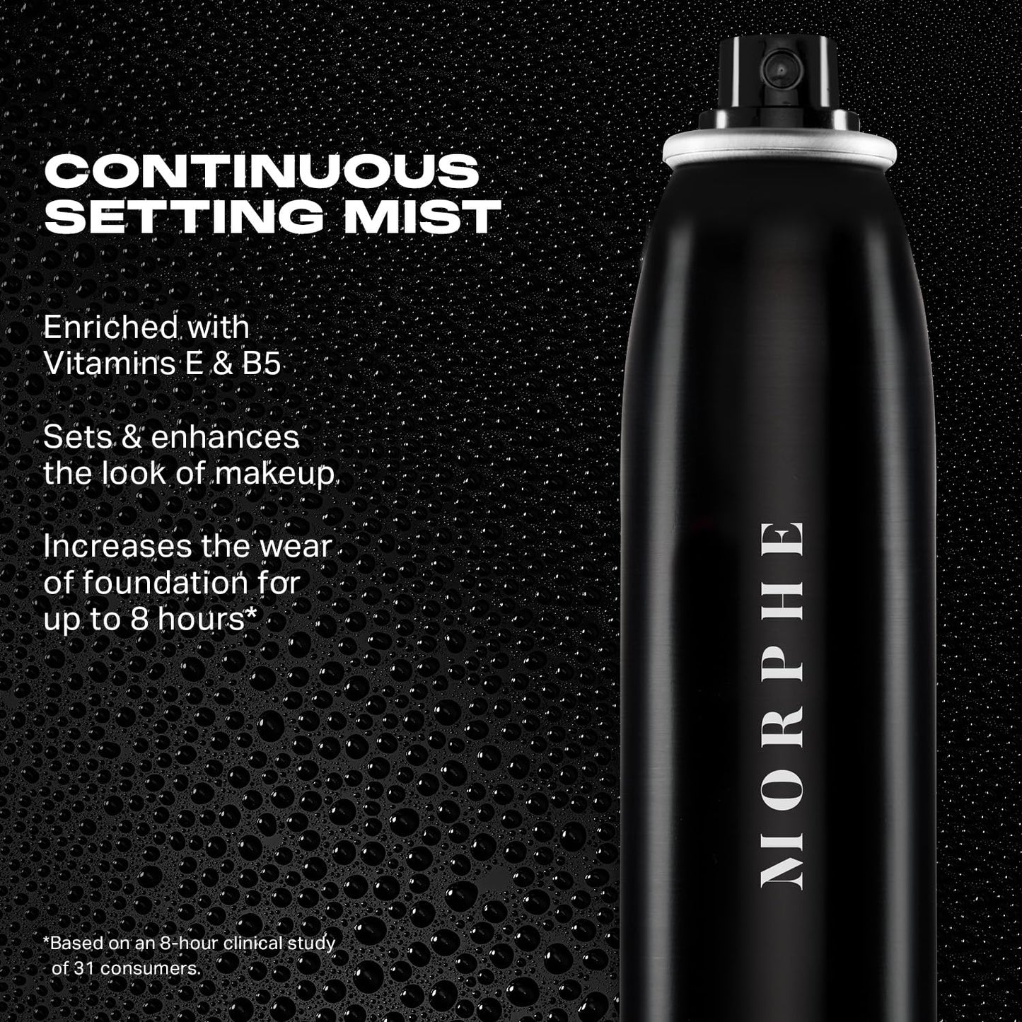 Morphe Mini Continuous Setting Mist - Micro-Fine, Travel Size Makeup Setting Spray with a Natural Finish - Helps Makeup Resist Caking or Fading & Increases Wear of Foundation (1.3 oz)