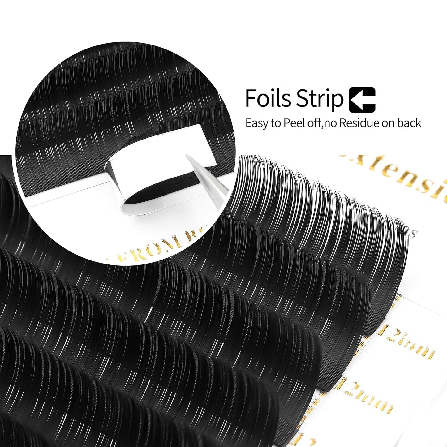 Lash Extensions Supplies Eyelash Extensions 0.05/0.07/0.15mm Thickness Classic Lashes C/D Curl 12mm individual lashes Matte Black Volume Lashes Soft Professional Use(0.05-D,12mm)