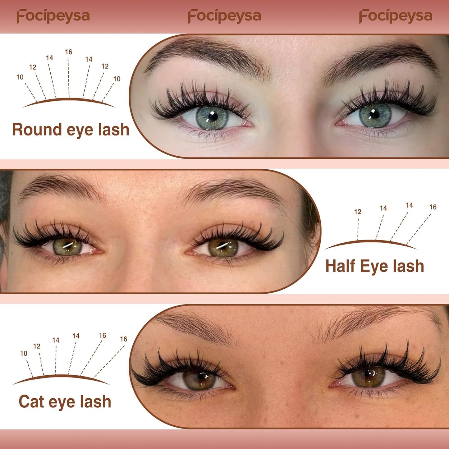 Focipeysa Wispy Lash Clusters Spike Eyelashes Extensions 12-16mm Natural Cluster Lashes C-Curl Lashes Extensions with Bottom Lashes Salon Effect Wispy Eyelashes DIY Individual Eyelashes Clusters
