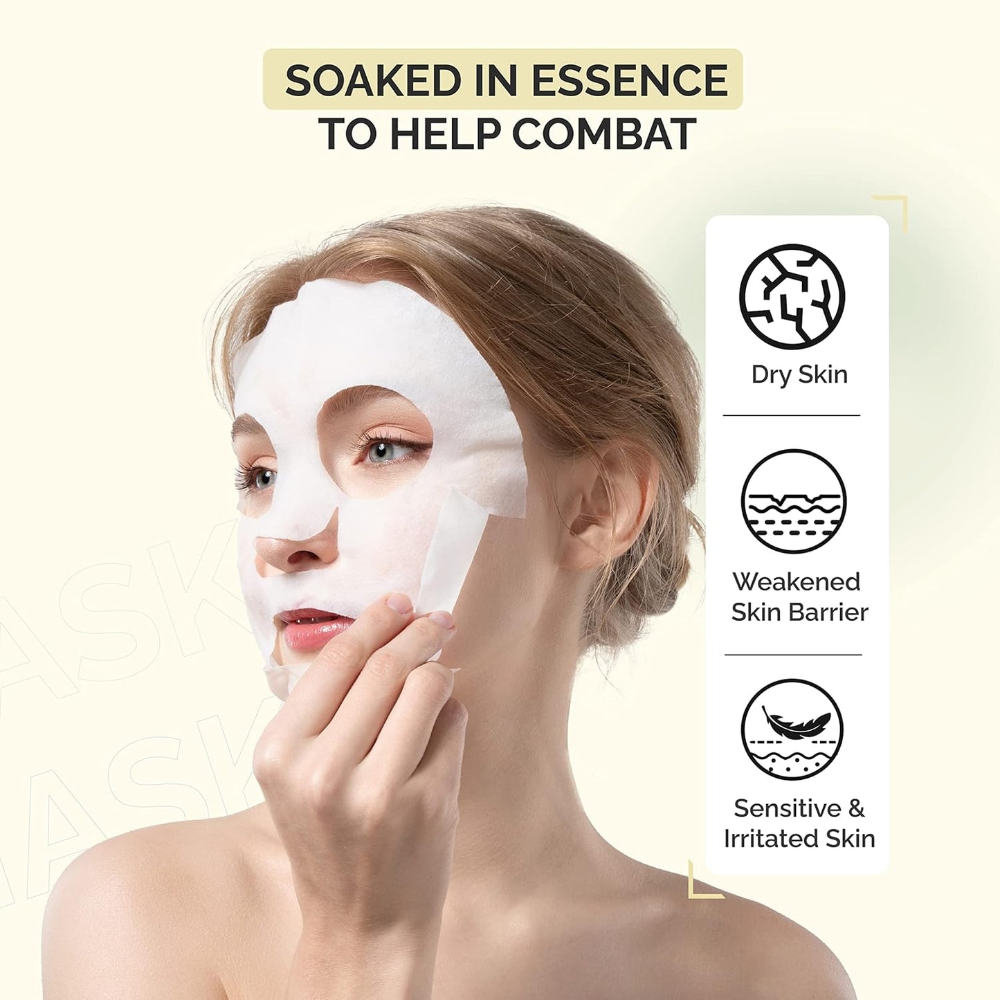 BEYOND Intensive Ampoule Mask 2X Ceramide for Hydrating and Moisturizing Care for Dry and Sensitive Skin - Hypoallergenic Facial Sheet Masks for Intensive Skin Hydration (25ml/0.85fl oz* 10 sheets)