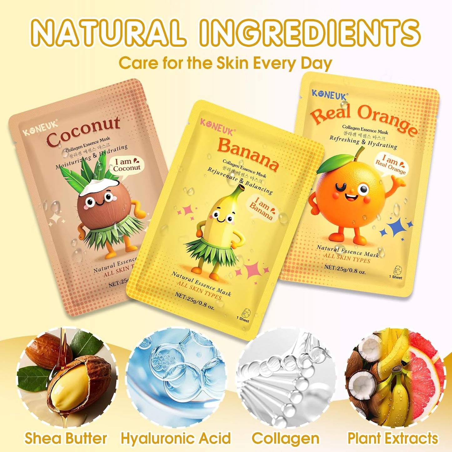 126 Pack Sheet Hydrating Face Masks Skincare for Women, Bulk Fruit Face Mask Skin Care for Kids, Facial Masks Set for All Skin Types, Christmas Birthday Gifts, Spa Party Supplies for Girls Teens