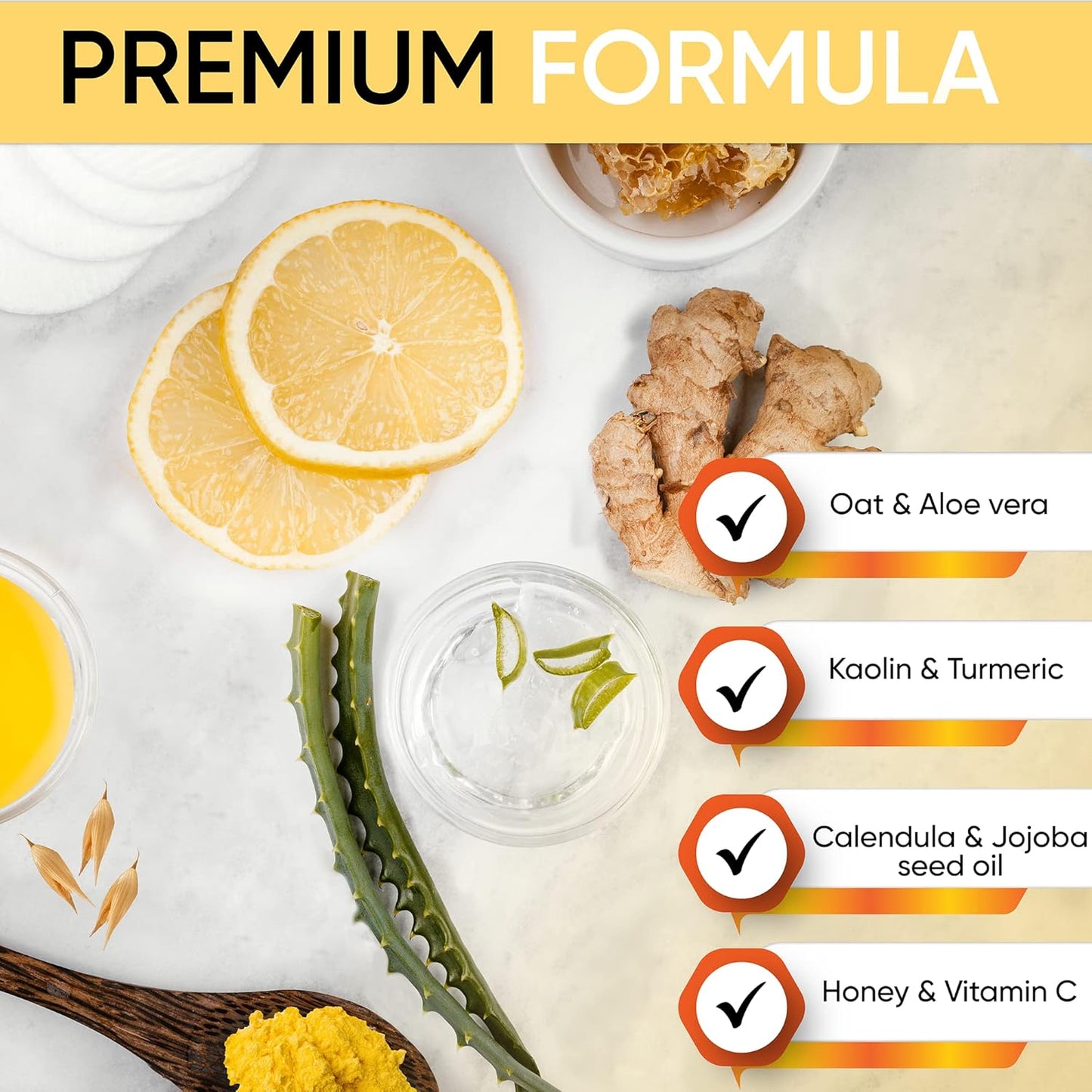 Vitamin C and Turmeric Clay Mask for Face – Deep Cleansing & Brightening Face Mask for Dark Spots, Pores, and Anti-Aging – Non-Greasy, Easy-to-Apply Hydrating Skin Care, 5.29 Oz