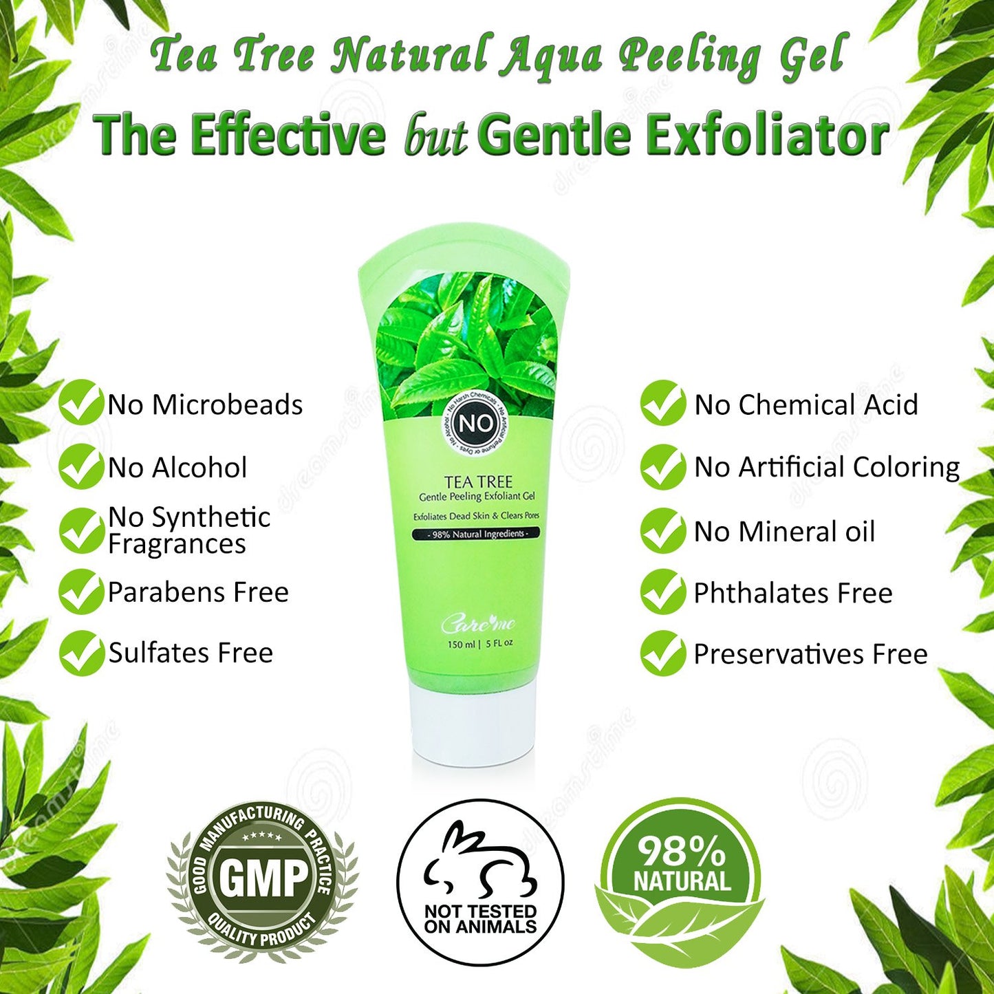 Facial Exfoliating Gel, Non-Scrub Gentle Exfoliantor for Face & Body, Exfoliates, Peels, and Removes Dead Skin Cells, Reveals Glowing, Brighter Skin, 150 ml/5 fl oz