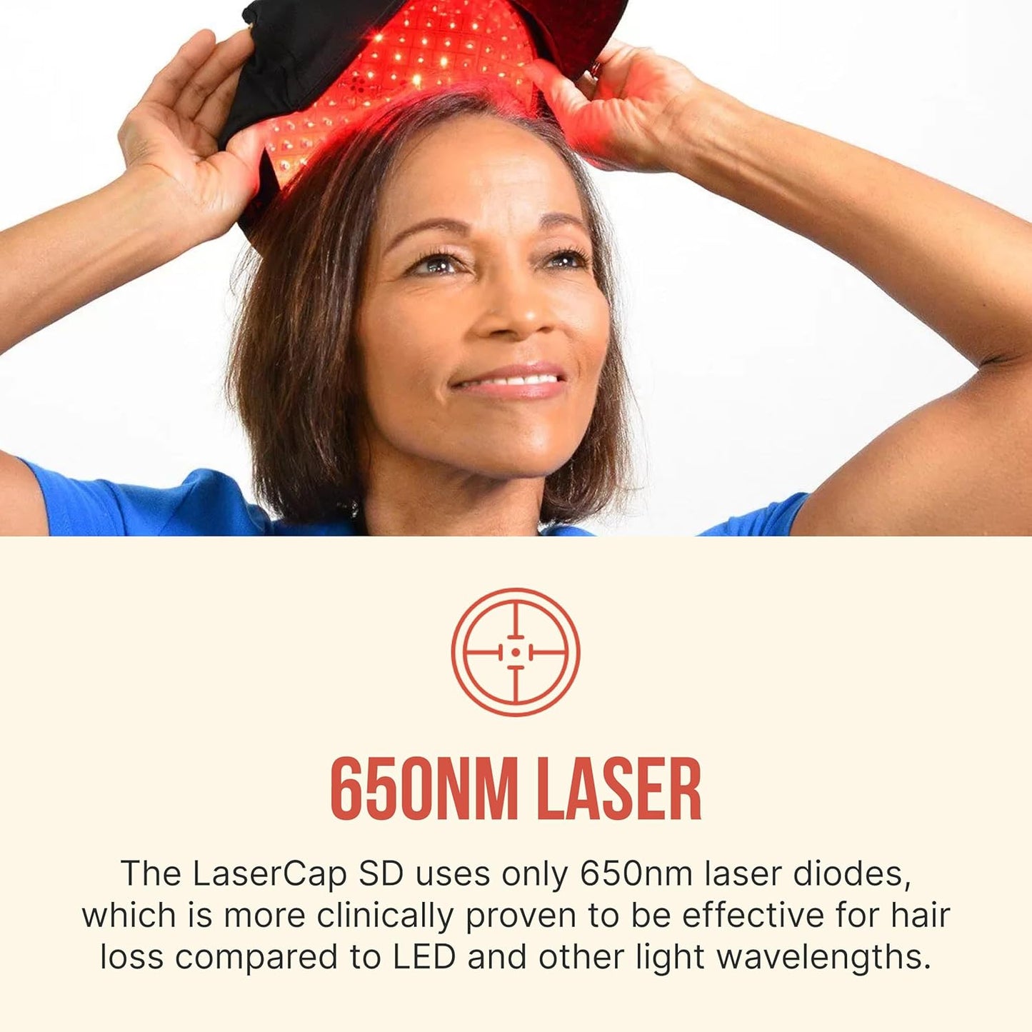 LaserCap SD Red Light Therapy Cap – Wearable Light Device for Thinning Hair – Hands-Free, Rechargeable, Portable Design for Men & Women – Includes Battery Pack & Travel Case