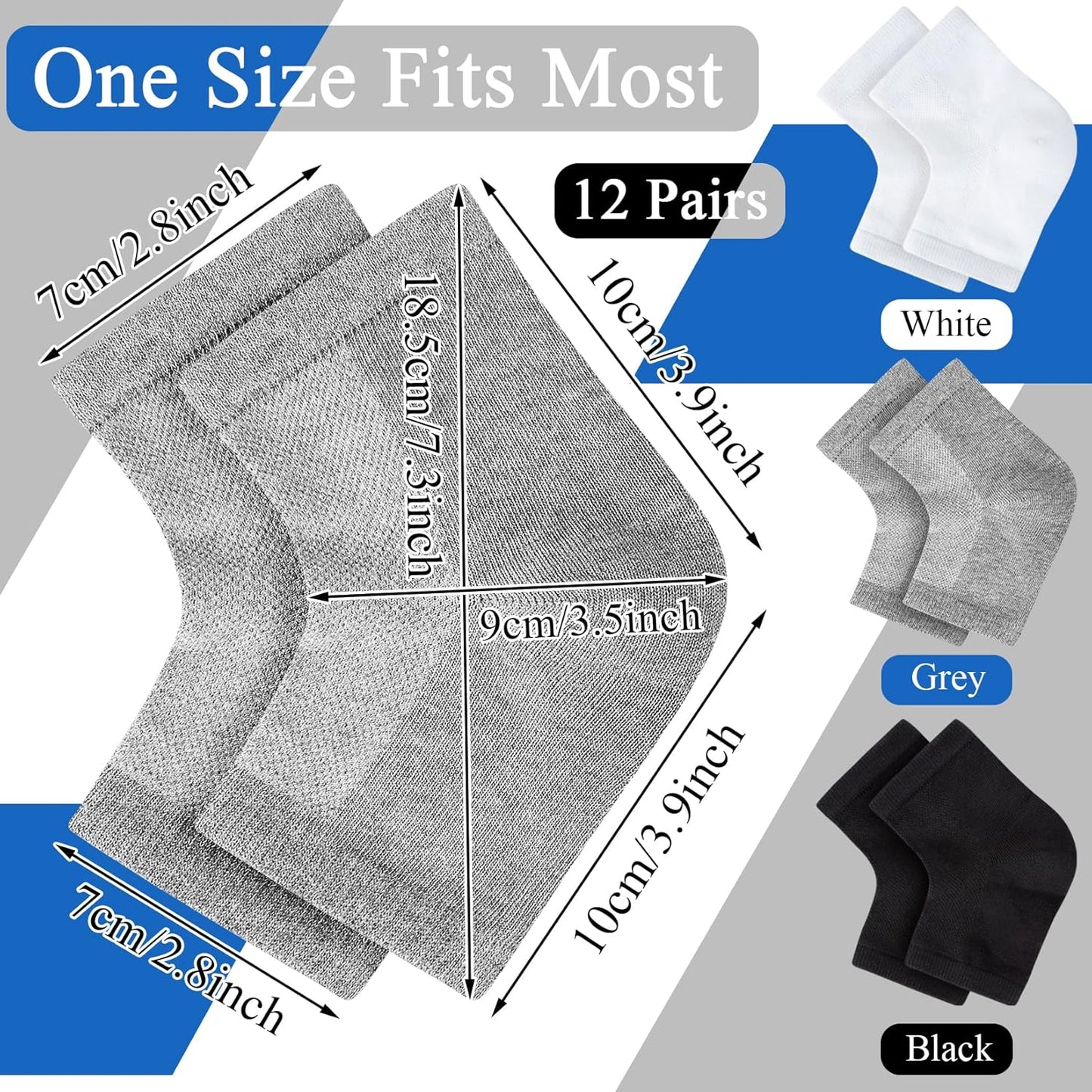 Moisturizing Socks,12 Pairs toeless Socks for Women for Dry Cracked Heel Treatment,Cracked Heel,msilicone Socks for Women