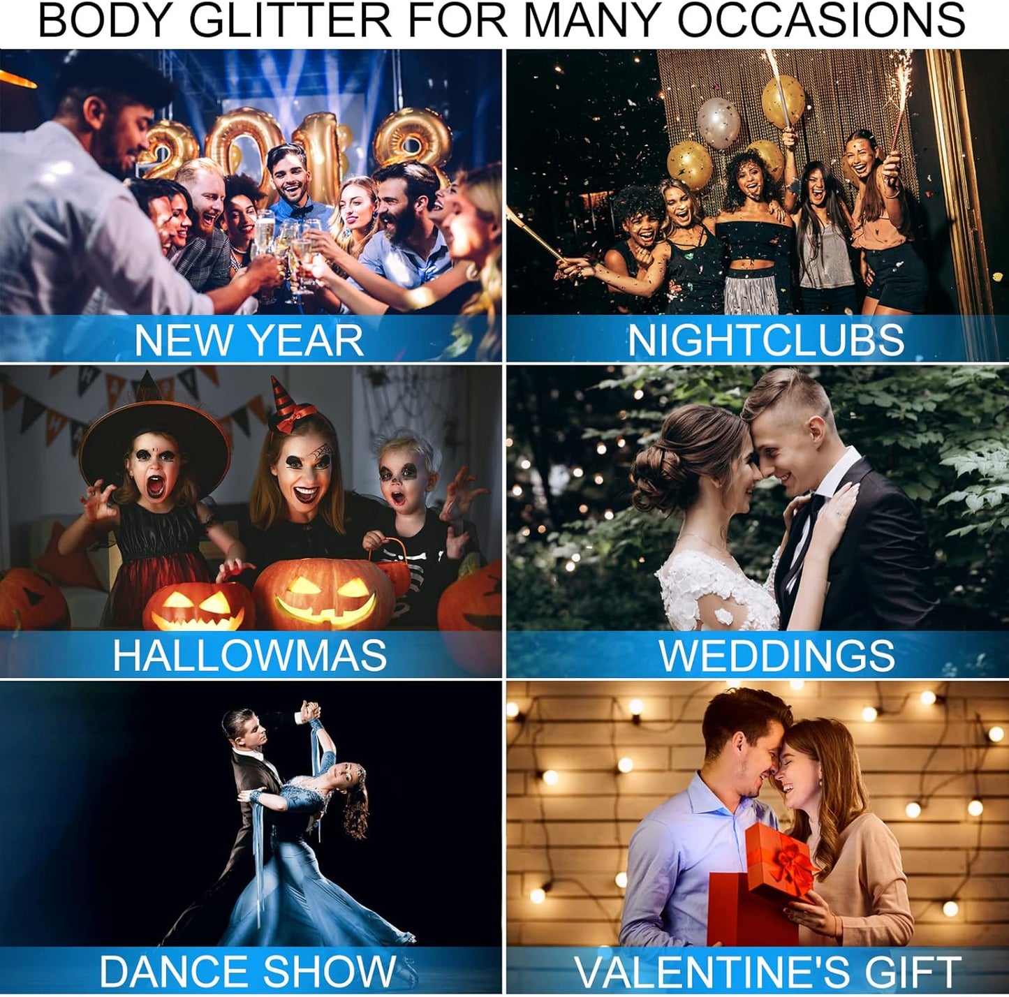 Clear White Face Body Hair Glitter Gel for Women Kids, Changes Color with The Angle and Light, Holographic Mermaid Sequin Sparkling Paint Makeup for Halloween Festival Rave Accessories, 1oz