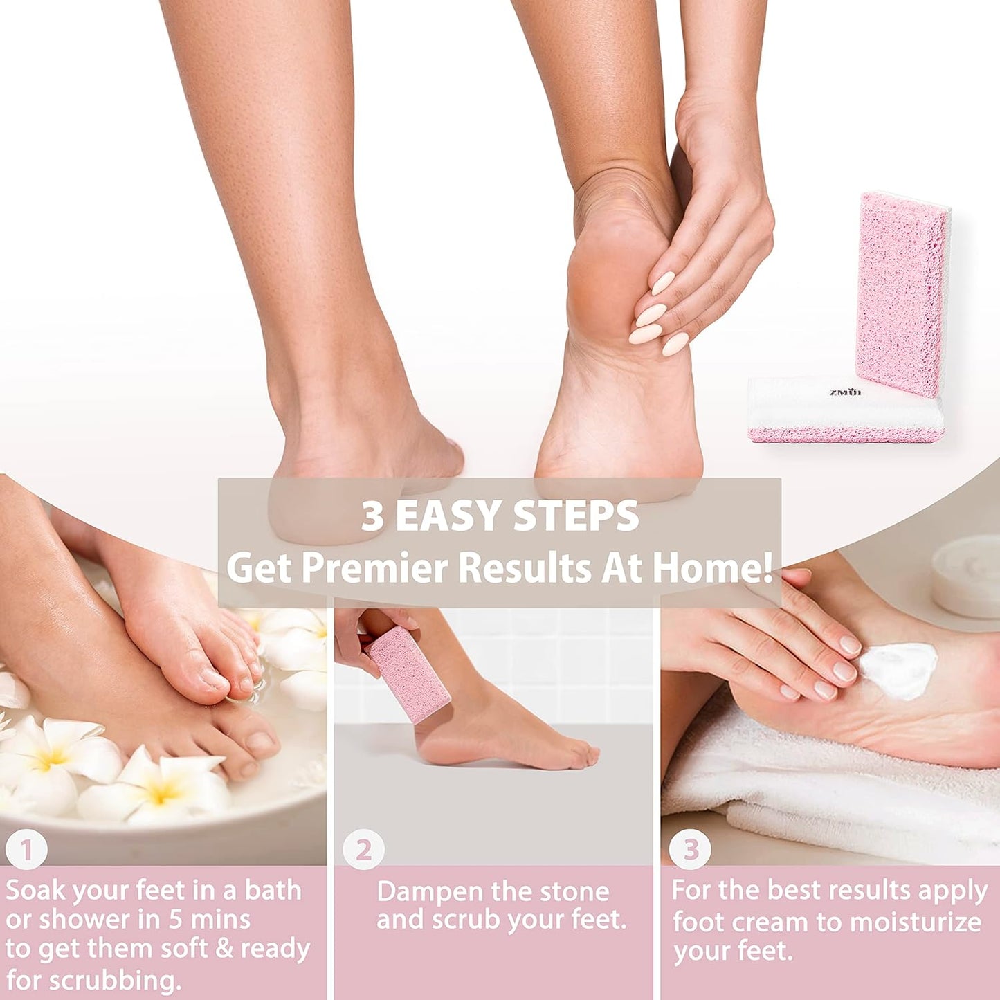 Siliglass Pumice Stone Callus Remover for Feet, Elbows, Hands, and Knees, Spain Made - 2 in 1 Pedicure Exfoliator and Scrubber for Rough, Hard Skin (1 Pack)