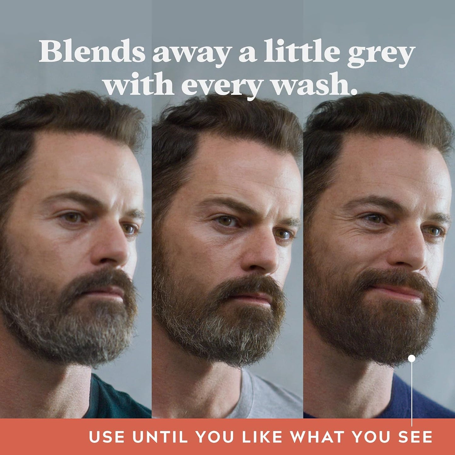 Just for Men Control GX Multipack, 2 in 1 Grey Reducing Shampoo and Conditioner and Mustache and Beard Wash, Gradually Colors Grey Hair, 4 oz. Bottles