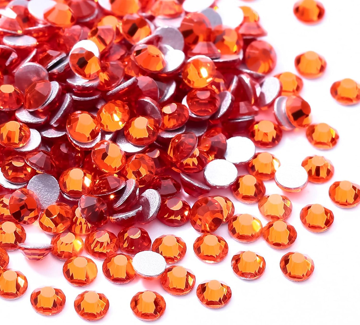 Hyacinth Flatback Rhinestones, Glass Rhinestones for Nail Art and Craft, Glue Fix, Loose Crystal Gemstones(Orange, SS8, 1440pcs, 2.3-2.5mm)