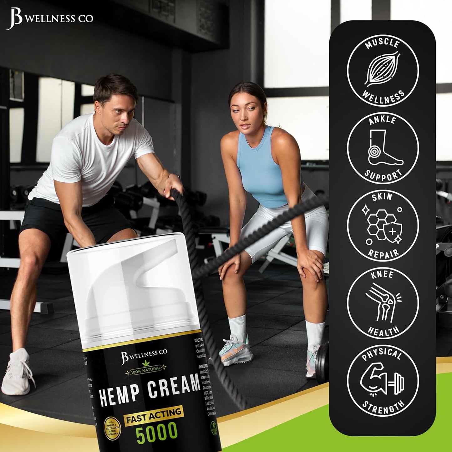 [2-PACK] Premium Hemp Cream -4oz- Hemp Extract Cream - Sore Muscles, Knees, Joints, and Lower Back- Made in USA [2-PACK]