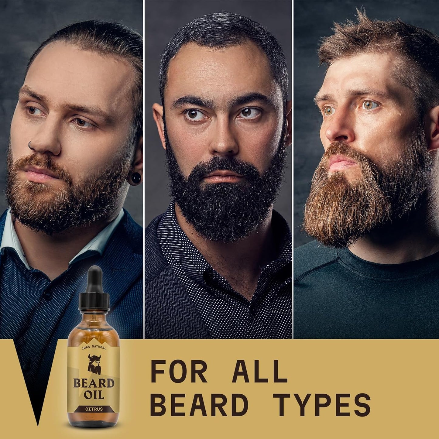 Striking Viking Citrus Beard Oil for Men - 2 Fl Oz, Citrus Scented - Moisturizing & Softening Formula With Jojoba, Argan & Tea Tree Oil
