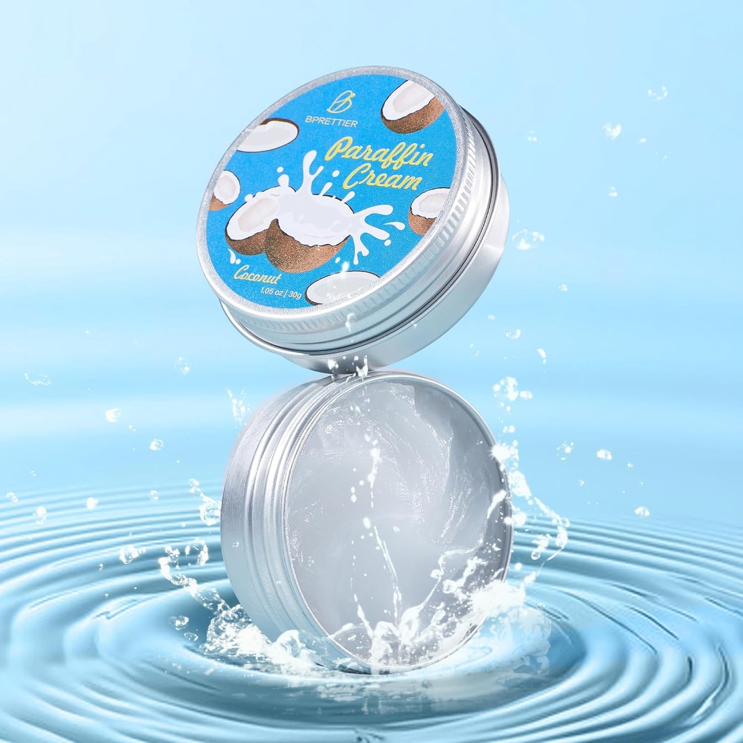 Cold Paraffin Wax Hand and Feet Nourishing Cream - No Heat Needed - Shea Butter Cuticle Care Balm - Coconut Scent - at Home Spa Results Without Melting Kits