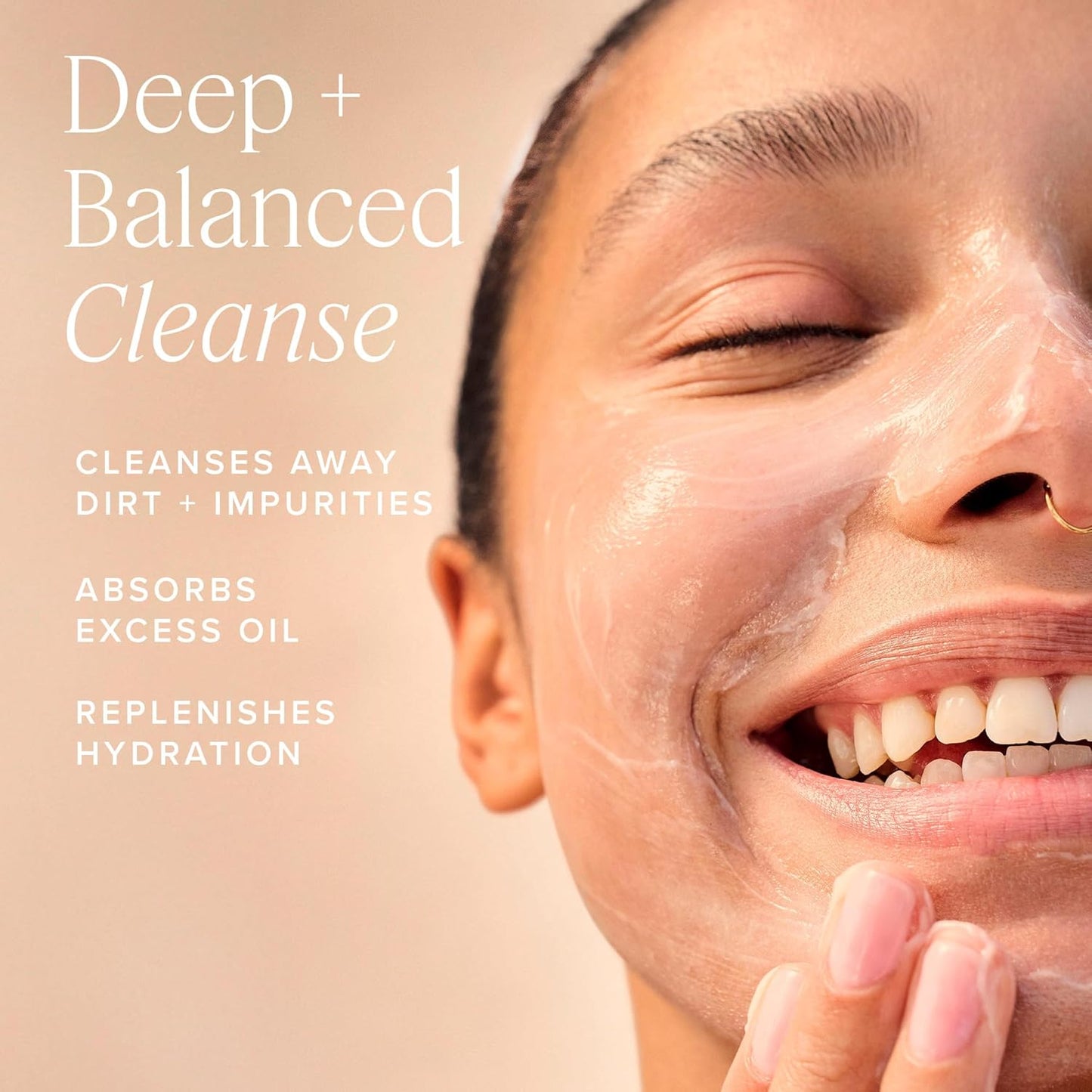 Farmacy Foaming Face Wash for Oily Skin - Whipped Greens Oil-Free Gentle Facial Cleanser + Exfoliator - Infused with Green Clay to Remove Impurities, Control Oil + Maintain Skin Hydration (150ml)