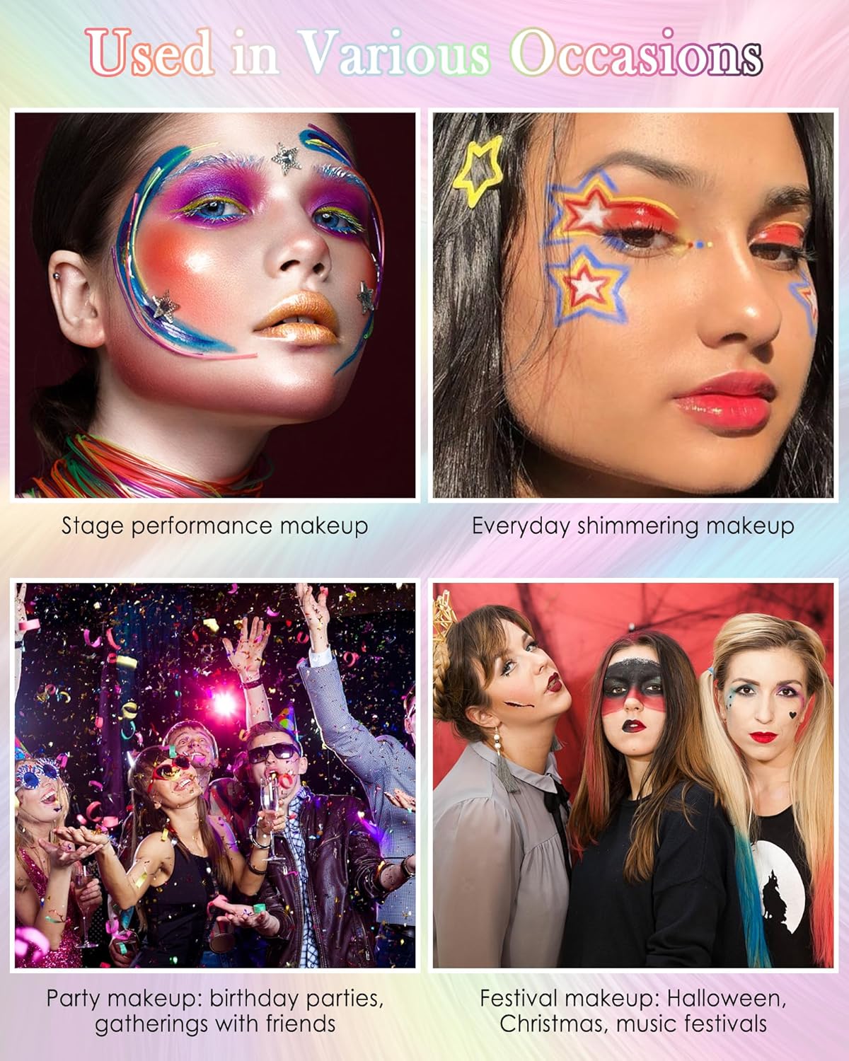 Glitter UV Neon Eyeliner Pencil, Waterproof Smudge-Proof Yellow Eye Liner Liquid Pen, High-Pigment Shimmer Eyeliner Pen Long-Lasting Colorful Professional Makeup,Halloween Rave Party Gift for Women-01