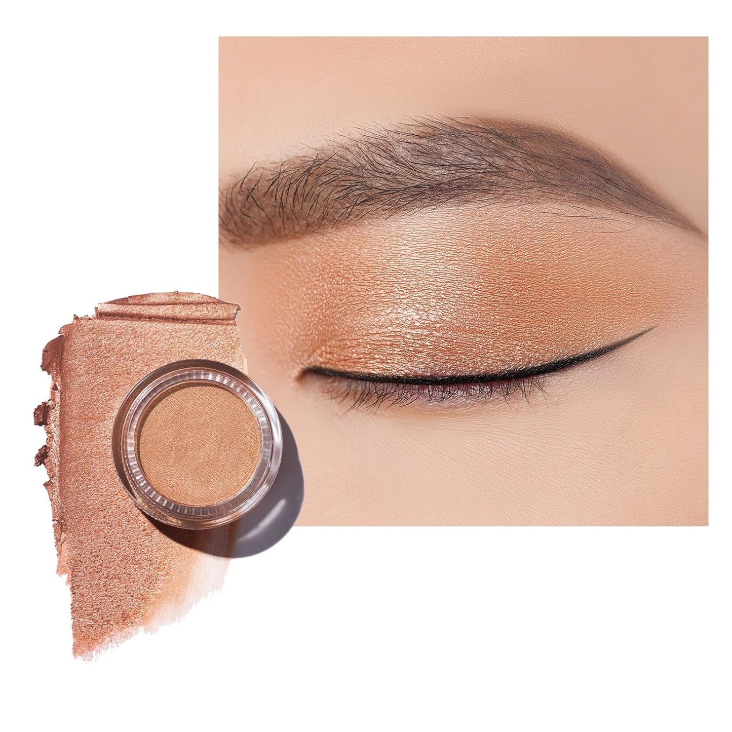 Oulac Nude Pearl Cream Eyeshadow also for Highlighter Shimmer Eye Shadow Waterproof&Long Lasting with Moisturizing Formula Blendable Shimmer Eye Make-up,Vegan & Cruelty-Free,6g P02