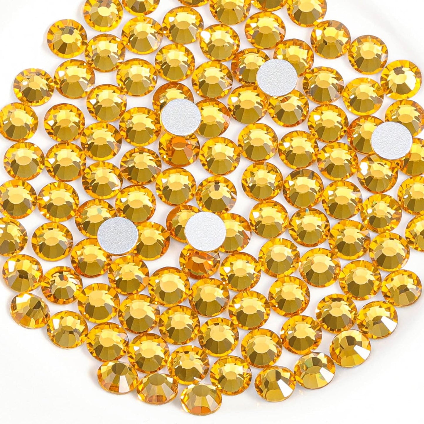 Beadsland 1440pcs Flat Back Crystal Rhinestones Round Gems for Nail Art and Craft Glue Fix, Topaz,SS10,2.7-2.9mm