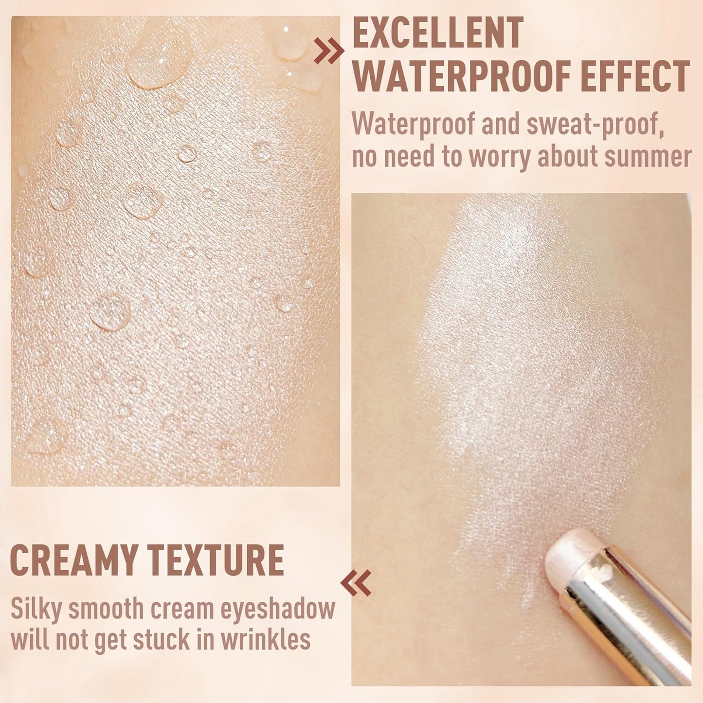 FV Cream Shimmer Eyeshadow Stick，Long Lasting & Waterproof, Multi-Use & High Pigment Eyeshadow Makeup Stick, Pearl Shimmer