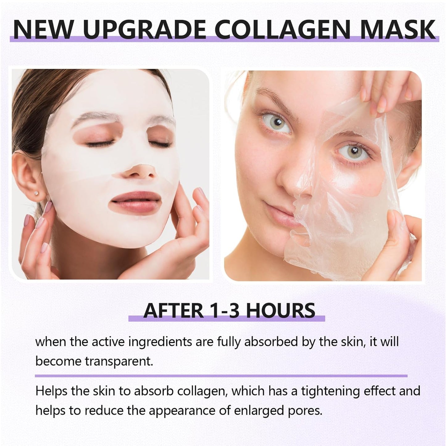 Deep Collagen Jelly Gel Face Mask,Bio-Collagen Facial Mask for Glass Glow Skin,Hydrating Hydrogel sheet Overnight Mask, low molecular weight collagen for lifting, firming, and moisturizing