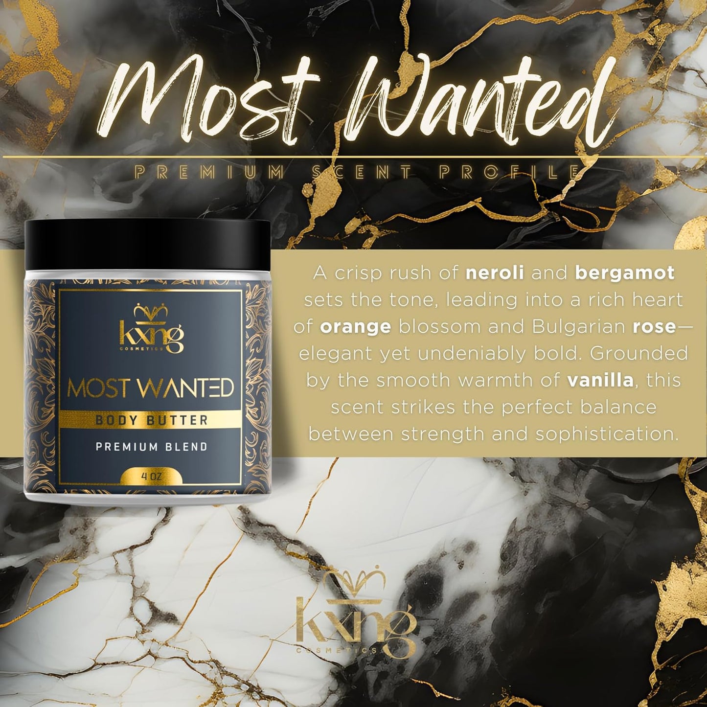 KXNG Cosmetics, Body Butter, Organic Skin Care for Men and Women, Body Moisturizer Lotions and Creams, Raw Shea Butter, Cocoa Butter, Mango, Coconut Oil, Hand, Foot, All Skin Types (Most Wanted)