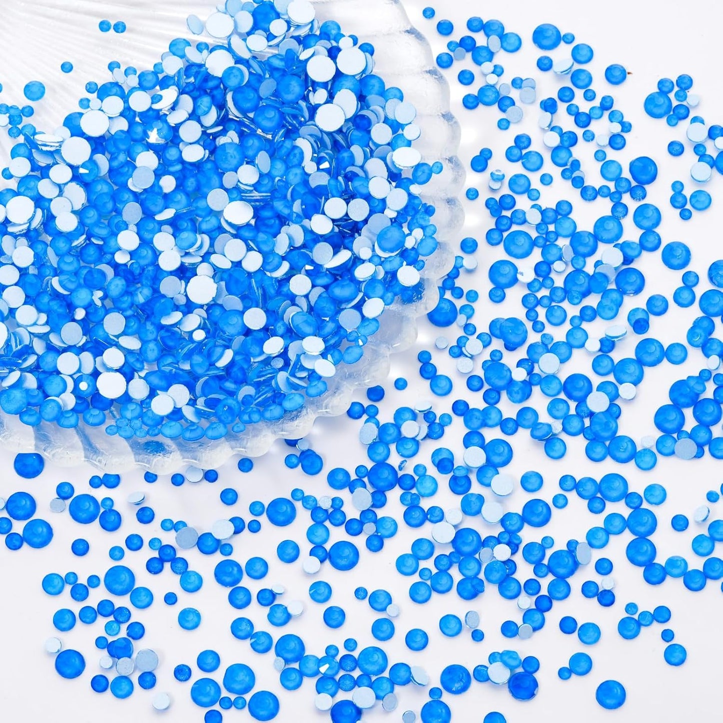 Neon Blue Flatback Rhinestones, Glass Rhinestones for Nail Art and Craft, Glue Fix, Loose Crystal Gemstones(Neon Blue, SS16, 1440pcs, 3.8-4.0mm)