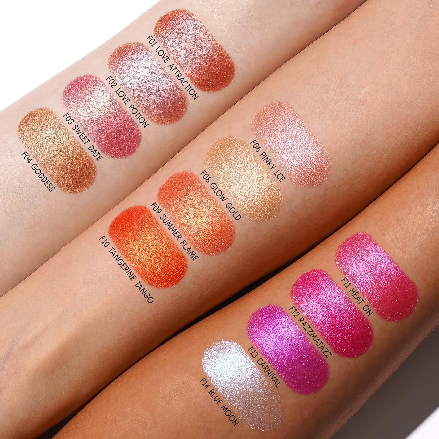 Oulac Orange Luminisers Powdery Blusher for Cheeks Face Glow,Brighten Skin As Highlighter Makeup, Shimmer Blusher,Buildable and Vegan Cosmetics,4.8g F10 Tangerine Tango