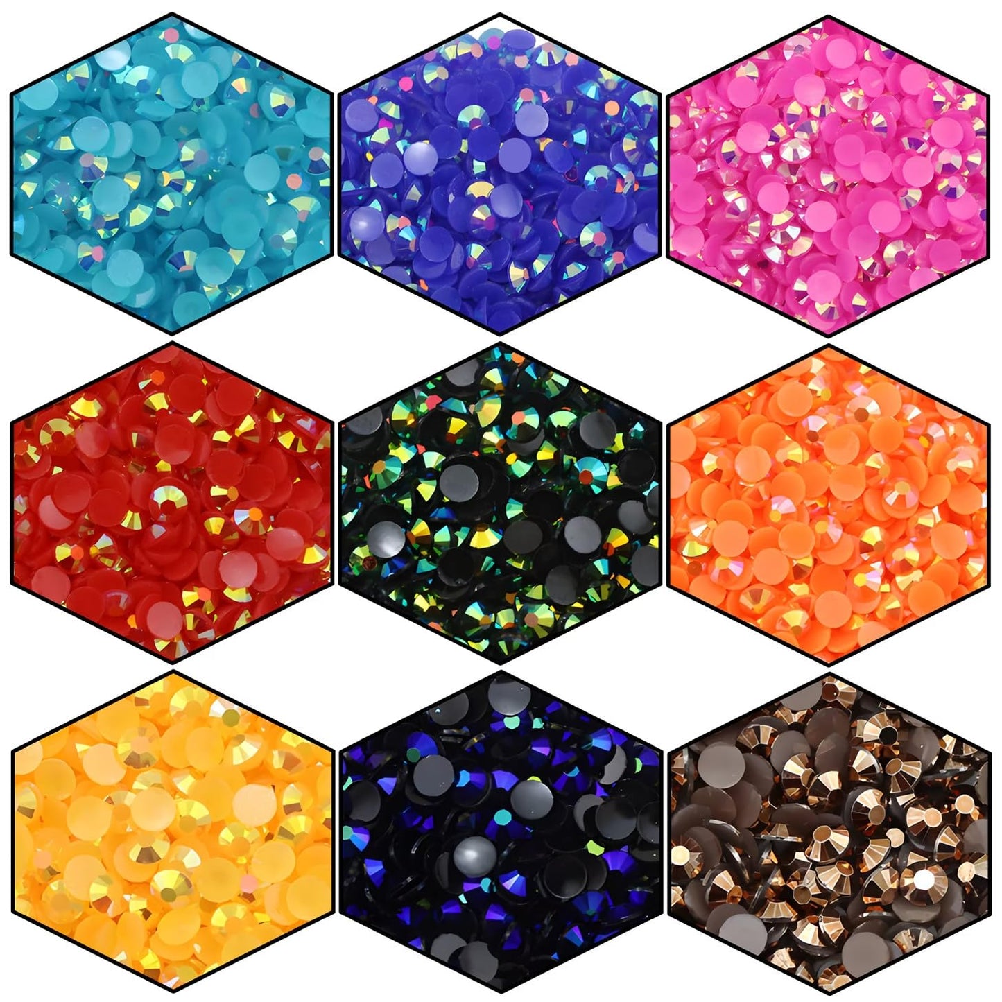 1440 Pcs SS20 5mm Flatback Rhinestones for Nails Art Crafts Glitter Round Shine Gems AB Crystals DIY Clothes Shoes （Orange Yellow AB）