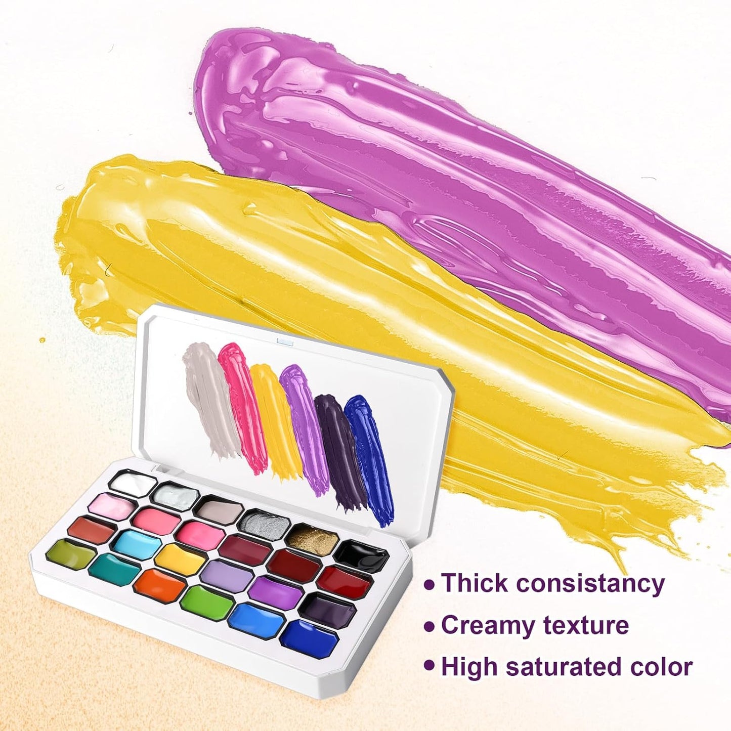 Gradient Painting Gel, 12 Gliter Colors Ombre Gel Nail Polish for Pigment Pat Silver&Gold Aura Nails, French Manicure DIY Nail Art Long-lasting No-wipe Palette26