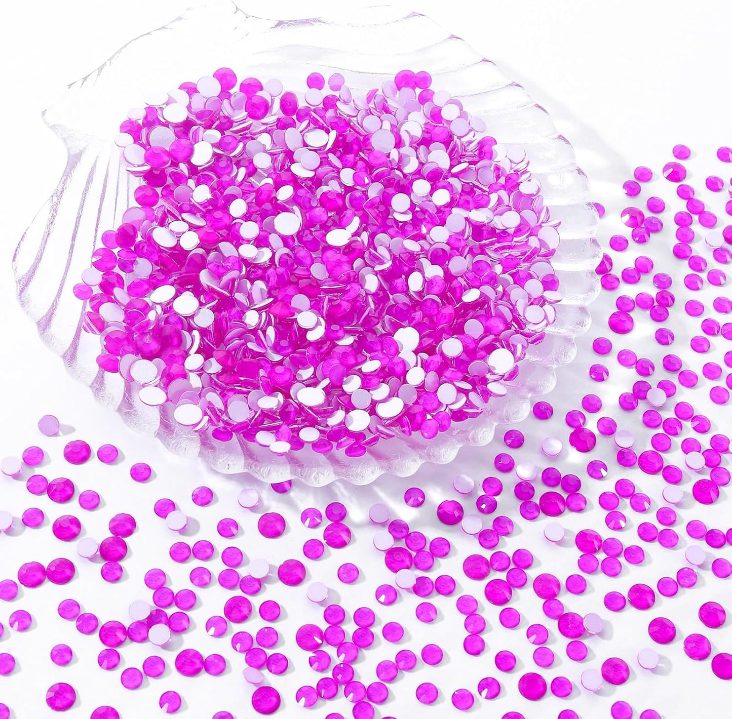 Neon Purple Flatback Rhinestones, Glass Rhinestones for Nail Art and Craft, Glue Fix, Loose Crystal Gemstones(Neon Purple, SS10, 1440pcs, 2.7-2.8mm)