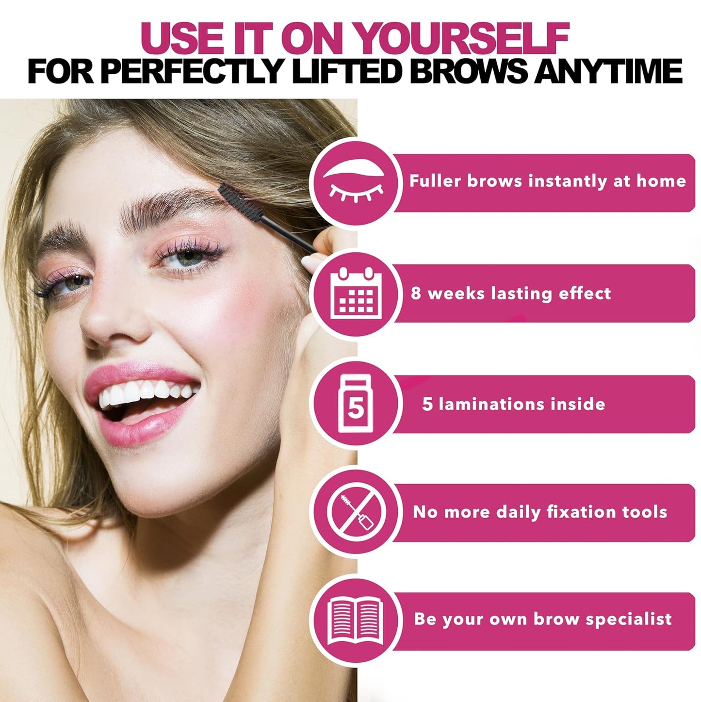 Professional Brow Lamination Kit | Eyebrow Lamination Kit for Professional or DIY Use at Home | Easy to Use | Brows Brushes Added