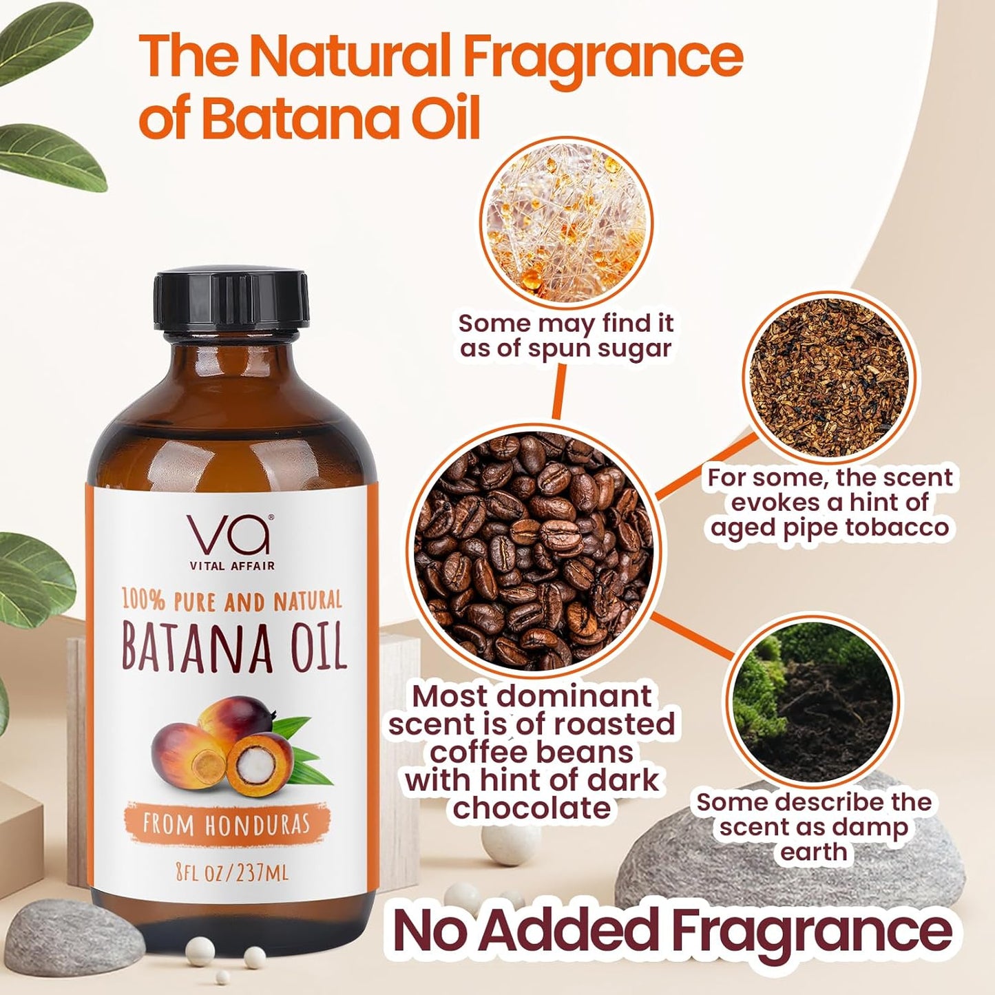 Batana Oil For Hair Growth-100% Raw Batana Oil From Honduras-Glass Bottle-Skin Hair Oil Rich In Essential Nutrients-Batana Hair Oil For Women & Men-For Strong & Shiny Hair-8 FlOz