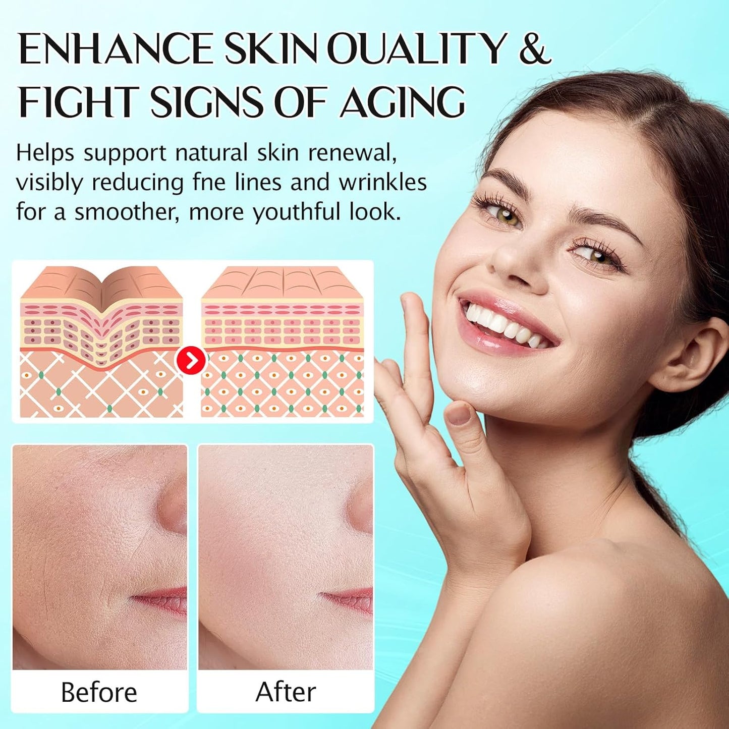 3% Hyaluronic Acid Serum for Face,Ultra-Hydrating Hyaluronic Acid Serum Tube Smooth Skin Deep Moisturizing Facial Serum for Anti-Aging with 30 Pcs Single-Use Vials Design