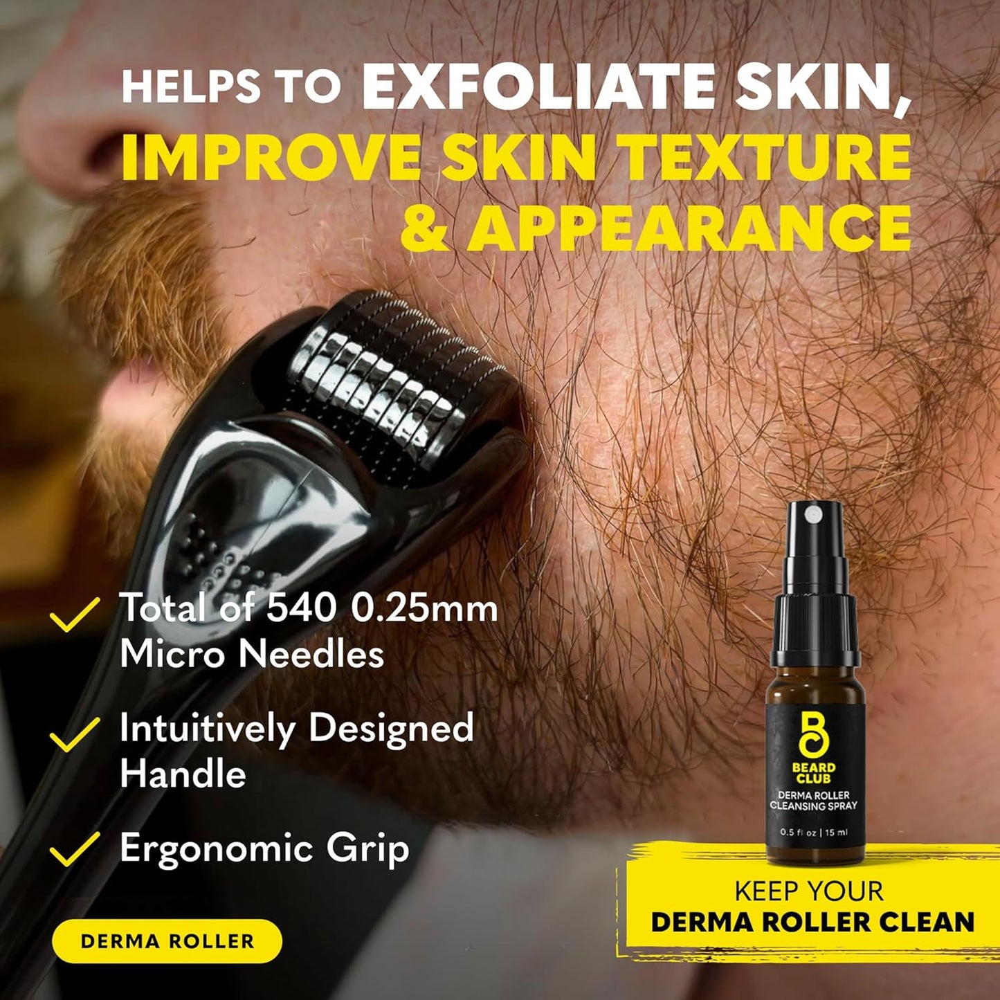 The Beard Club Ultimate Beard Growth Kit - Derma Roller, Growth Oil, Vitamins, Vitamin Spray, Biotin Balm, Conditioner, Cream, Balms, Shampoo, Razor, Scissors, Combs, Brush, Cleansing Spray - Gift Set