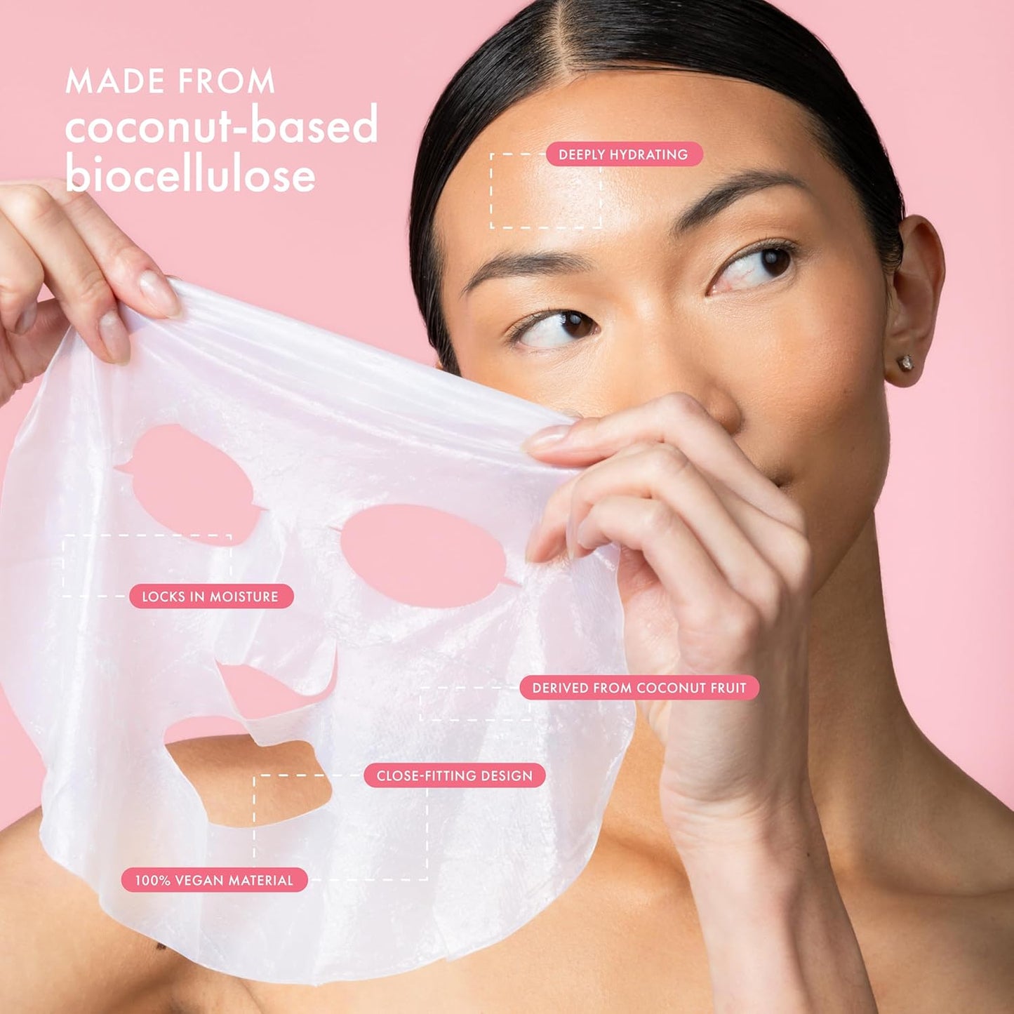 ESW Beauty Mocktail Face Mask Set - 3-Pack Vegan Face Masks for Hydrating, Revitalizing & Calming Skin - Includes Coco Lime Mojito, Strawberry Coco Rosé & Piña Colada Biocellulose Masks