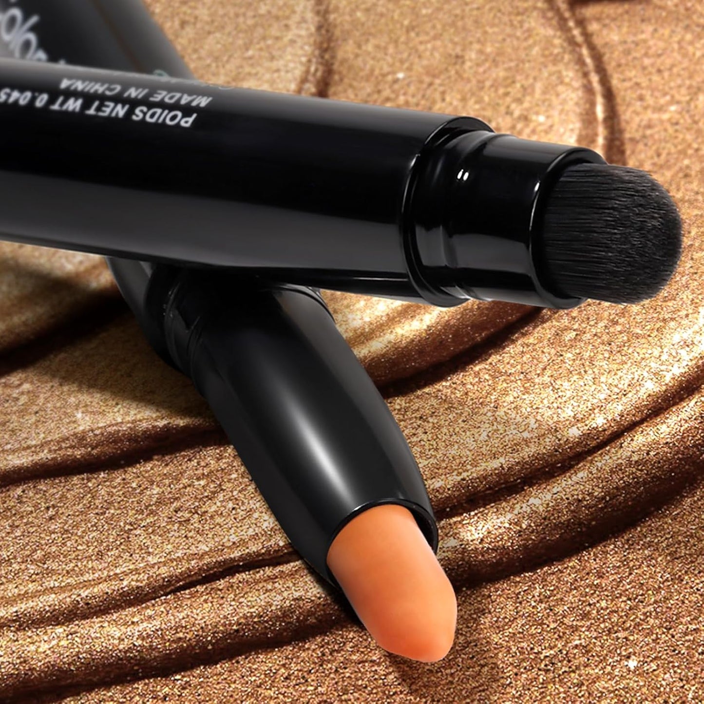 Cream Waterproof Hypoallergenic Eyeshadow Stick, long wear Metallic Glitter Matte Eye Shadow Pencil With Makeup Brush, Eye Brightener, 43 Matte Toffee