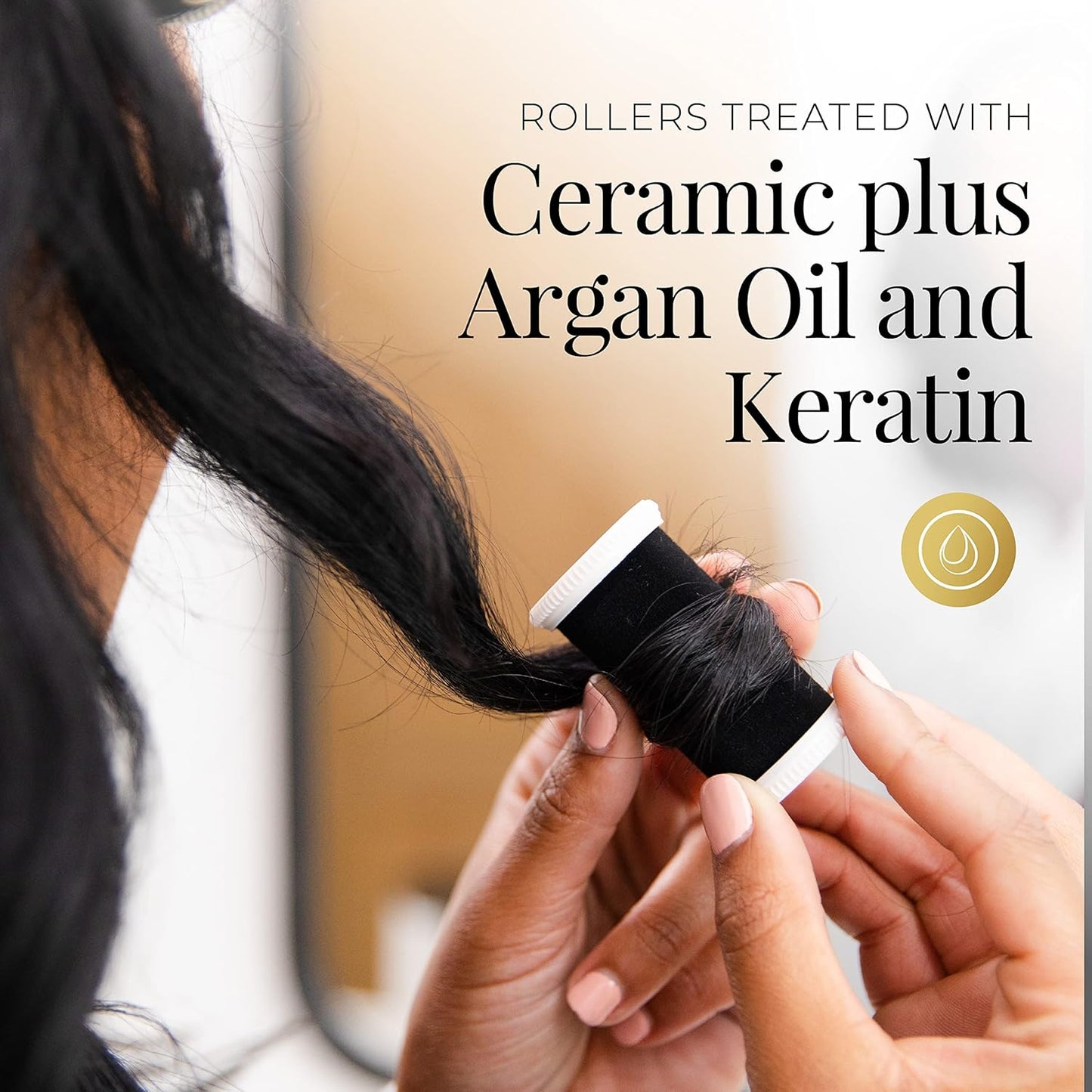 Remington Shine Therapy Argan Oil & Keratin Treated Hot Rollers Set, Professional Hair Curlers for Setting All Hair Lengths from Short and Medium to Long