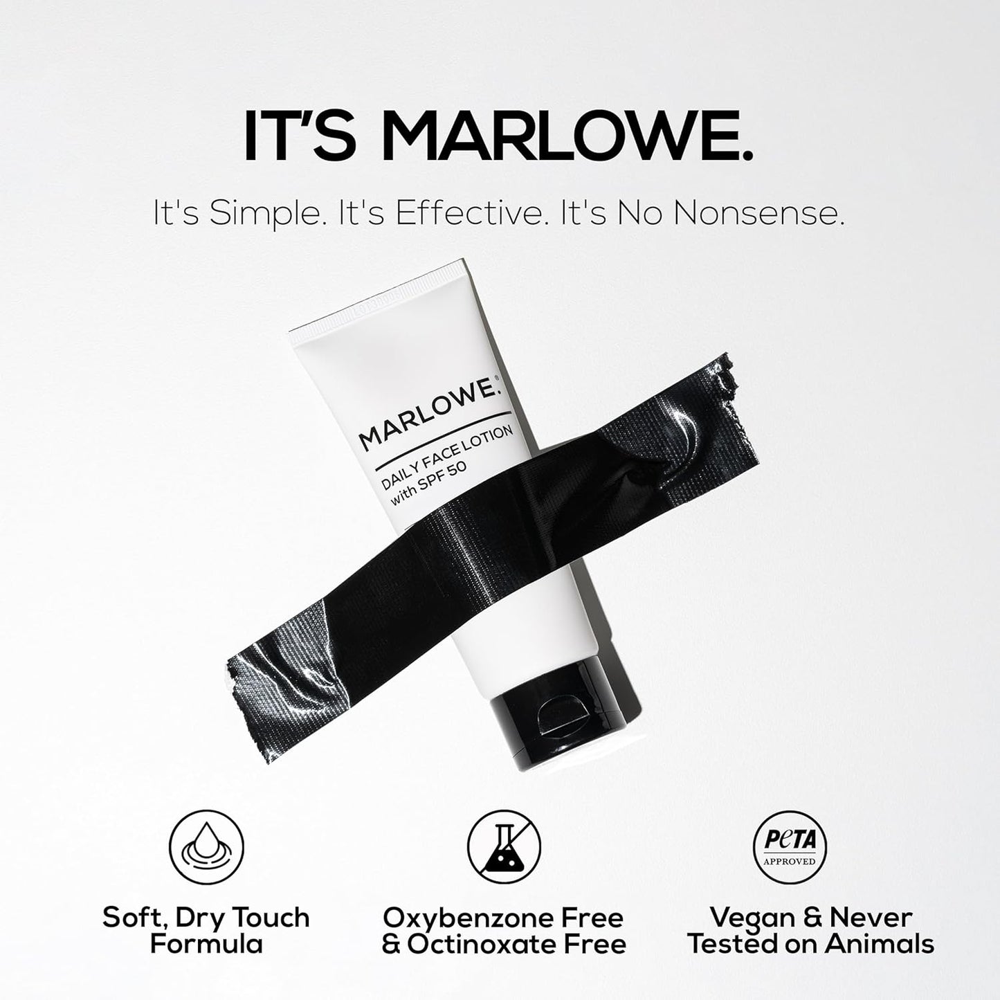 MARLOWE. No. 128 Men's Facial Lotion with Sunscreen SPF 50, 3.4 oz, Oil-Free, Lightweight Daily Face Moisturizer for Men, Includes Natural Extracts to Hydrate, Nourish & Soothe