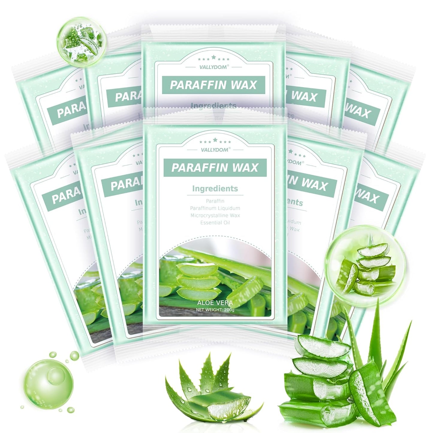 Paraffin Wax Refills, 10 Pack 200g Aloe Vera Scented Paraffin Wax Blocks for Paraffin Bath, Paraffin Wax Machine Refills for Hand Feet Dry Skin,Rrelieves muscle fatigue, Hydration and nourish