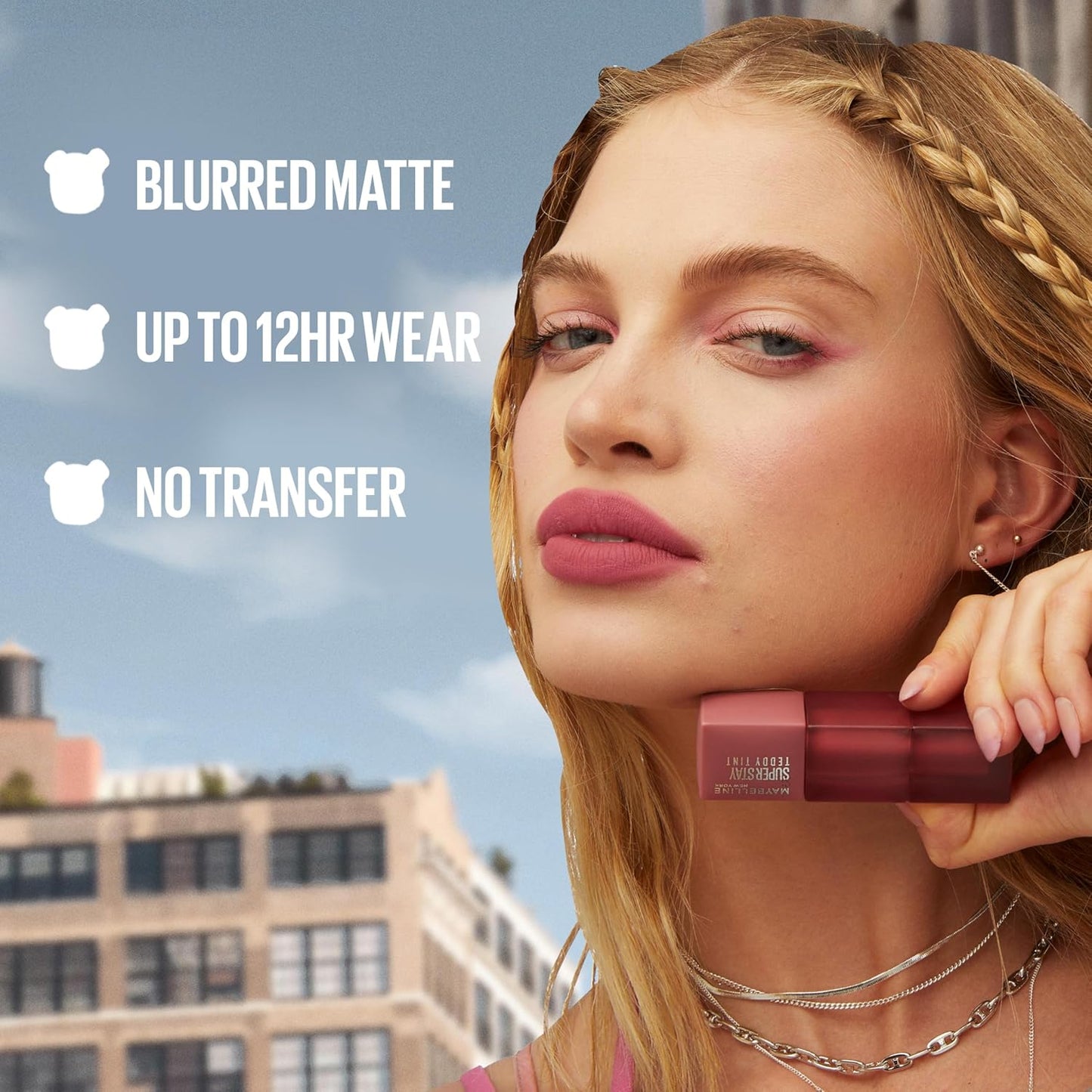 Maybelline Super Stay Teddy Lip Tint, Long Lasting Matte Lipstick For Up To 12HR Wear, Kneehigh, 1 Count