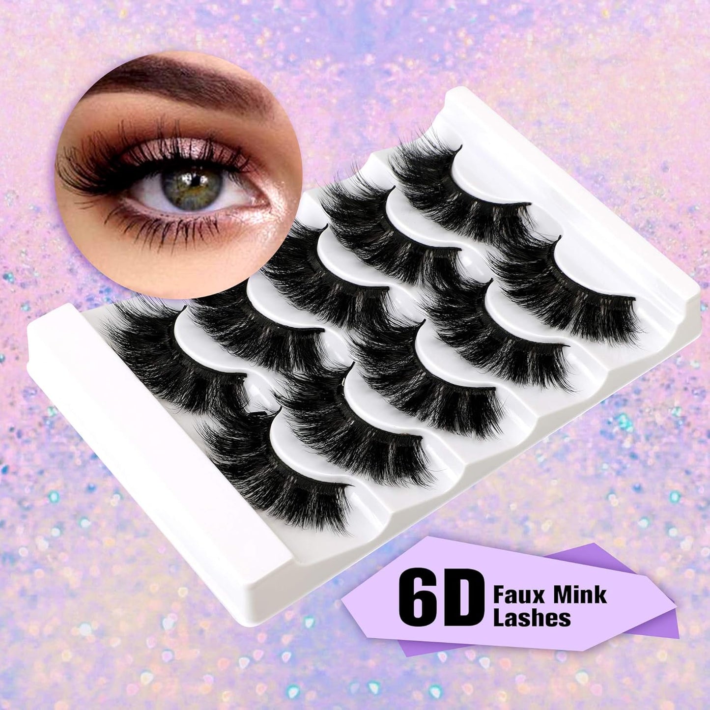 Faux Mink Eyelashes Thick Lashes Volume Dramatic False Eyelashes Luxury Volume Soft Handmade Reusable Lashes Pack