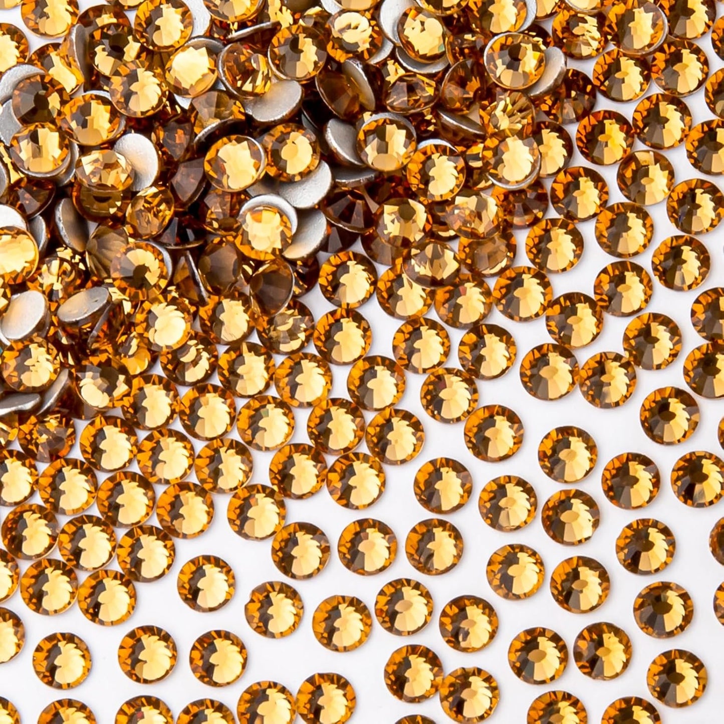 1440Pcs Topaz Crystal Rhinestones,Glass Flatback Rhinestones Gemstones for Nail Face Makeup Art Crafts Clothes Decoration -(SS20,4.8mm,Topaz)