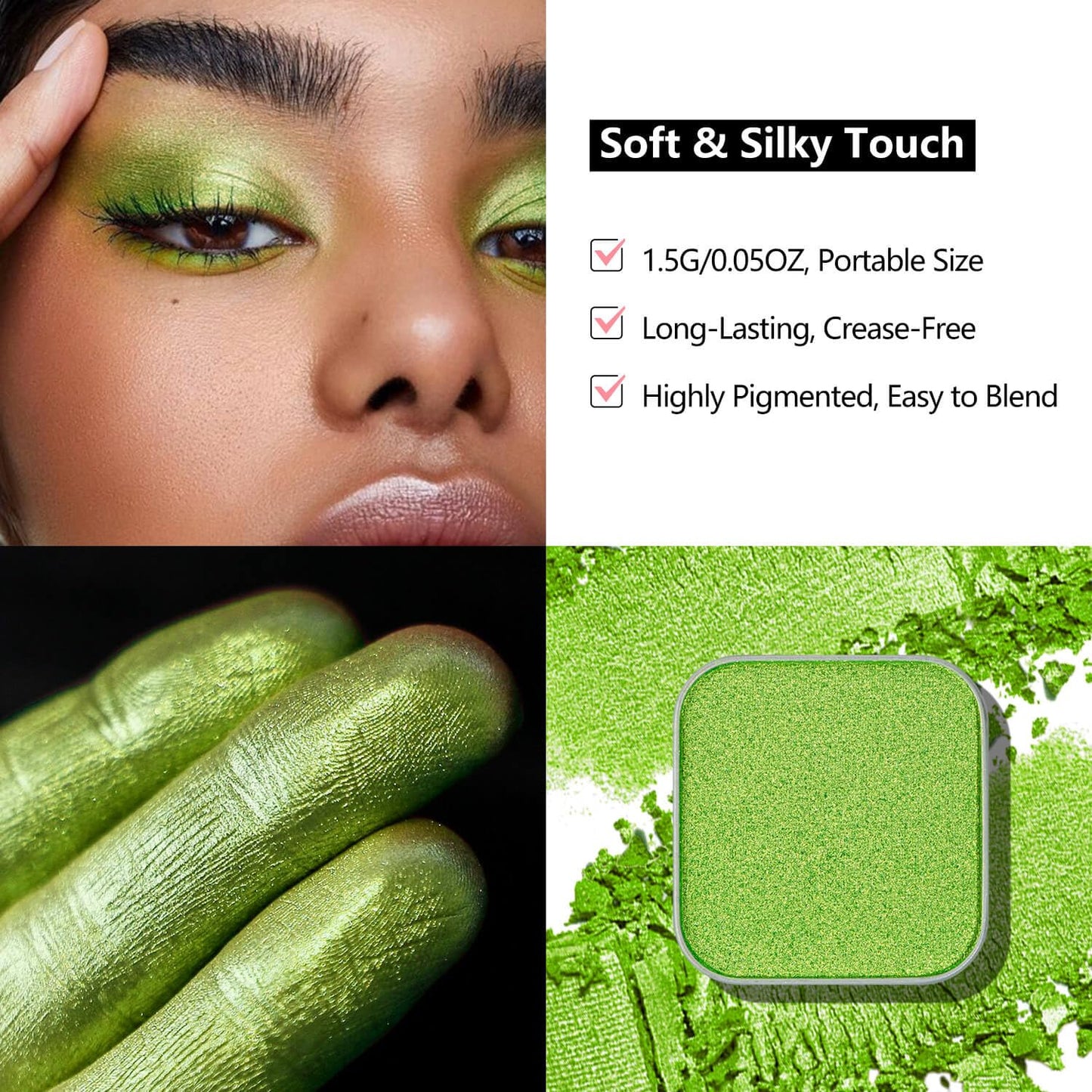 3-Color Eyeshadow Combo Pack – Matte & Shimmer Neutral Shades,Powder, Highly Pigmented, Long-Lasting, Refills Pans for Custom Magnetic Palette
