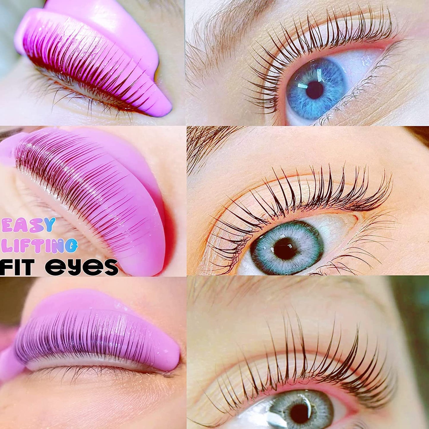 Eyelash Perm Pads Lash Lift Rods Eyelash Lift Shields Silicone Pads 9 Sizes 18 Piece Reusable Soft Lash Lift Pads Shield for Different Length Eyelashes Perfect Lifting (Violets)